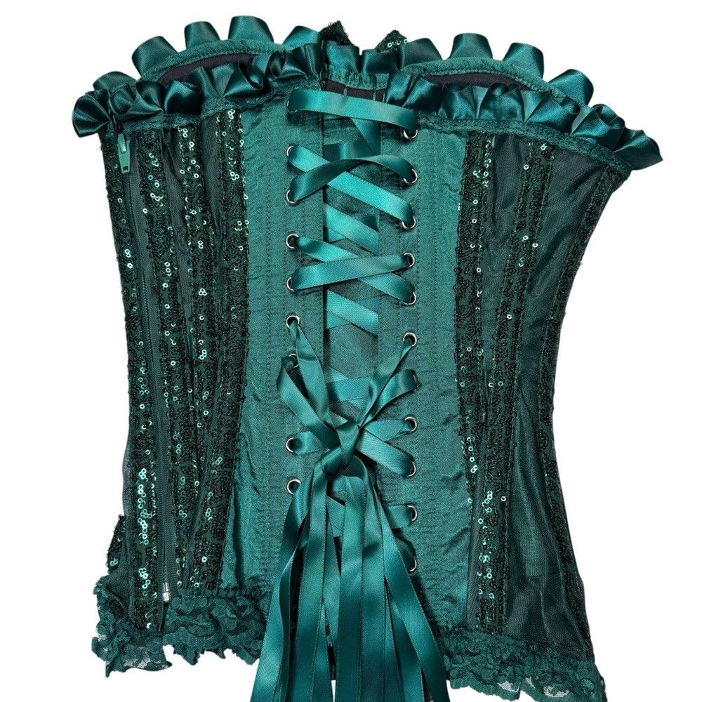 Other NWT New Top Drawer Steel Boned Green Sequin Underwire Busti Size XS / US 0-2 / IT 36-38 - 5 Thumbnail