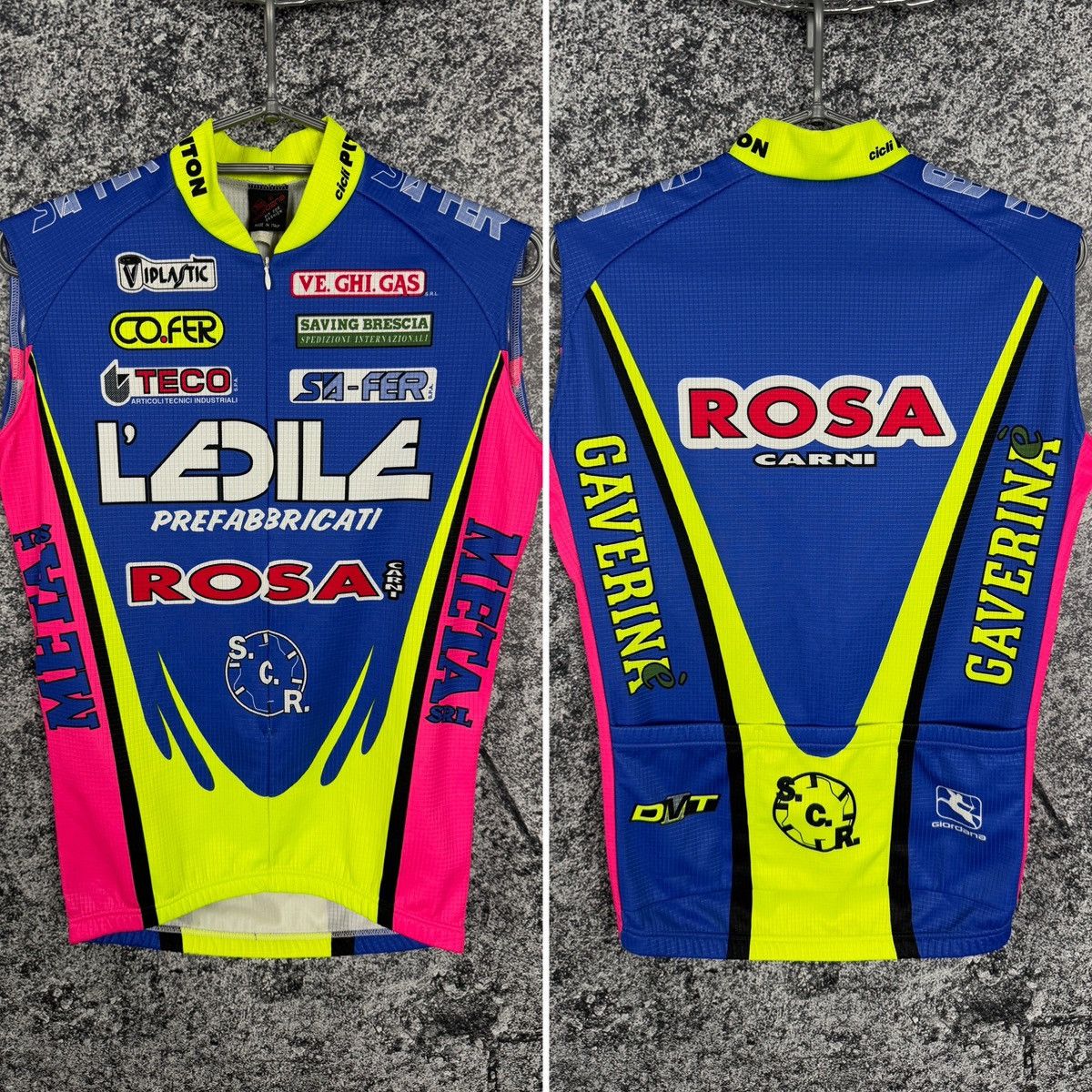 Vintage Giordana Cycling Vest Meta Caverina Rosa Carni Italy Size S Size US S / EU 44-46 / 1 - 1 Thumbnail