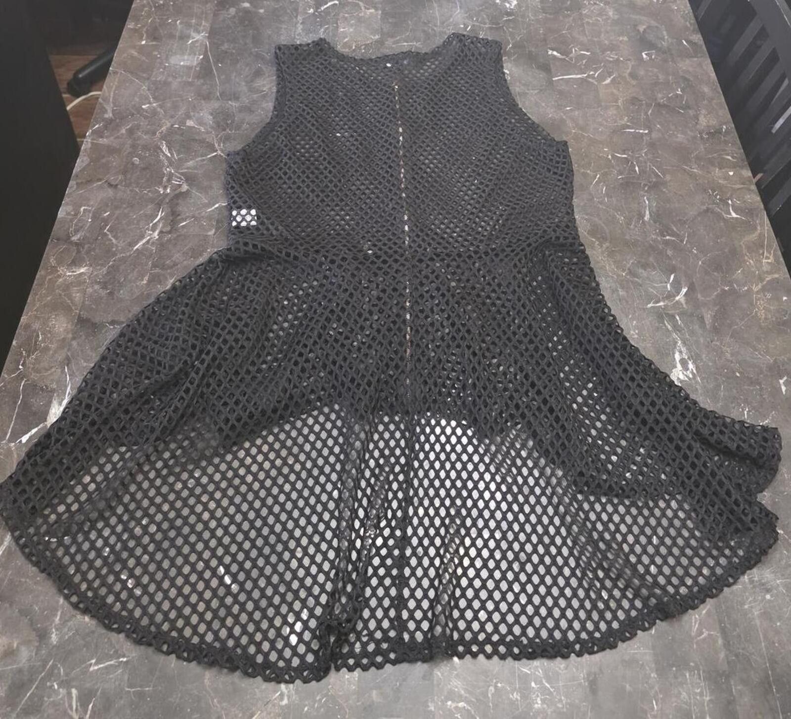 Levi's Vintage Clothing Cleo Black Sexy Mesh Net Peplum Zip Sleeveless Sheer Top 2X Size XXL / US 16-18 / IT 52-54 - 5 Thumbnail