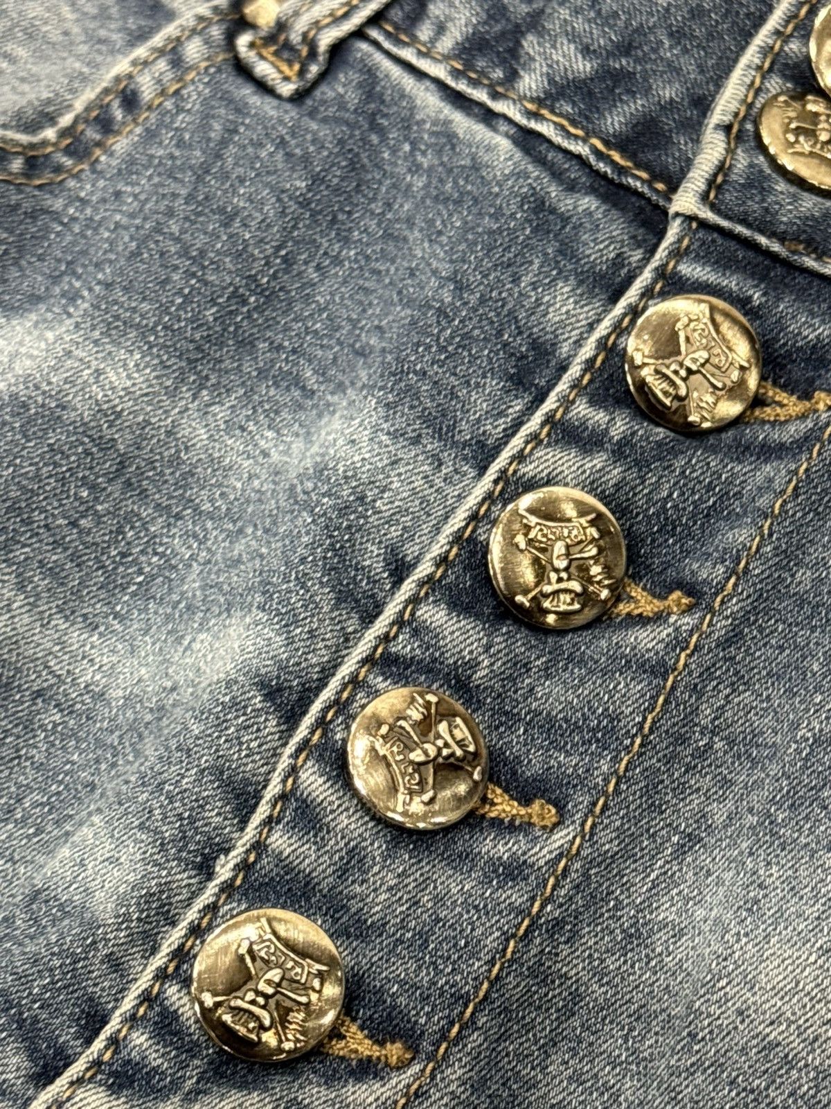 Philipp Plein Philipp Plein Distressed Denim Jeans Multi Button Zip Detail Size US 31 - 7 Thumbnail