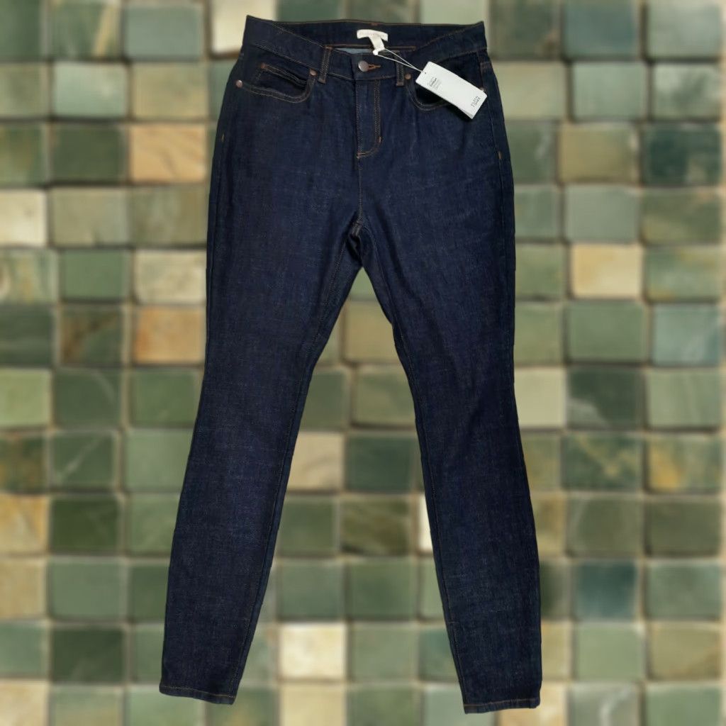 Eileen Fisher VINTAGE NWT EILEEN FISHER High Waist Stretch Organic Cotton Skinny Jeans Size 2 Pants 27 Inseam 29 Blue Womens Jeans Skinny Stretch EF Size 26" / US 2 / IT 38 - 1 Thumbnail