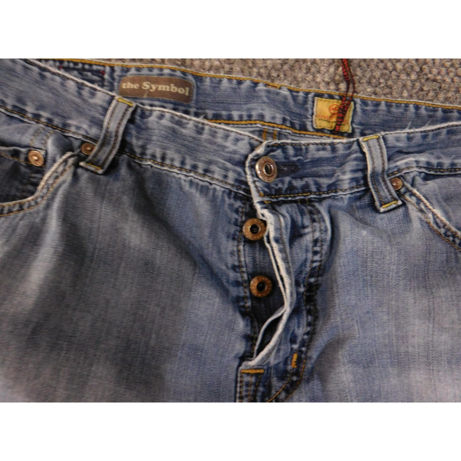 Vintage AG Adriano Goldschmied Jeans Mens 36x32 Blue The Symbol Button Fly Made USA Size US 36 / EU 52 - 5 Thumbnail
