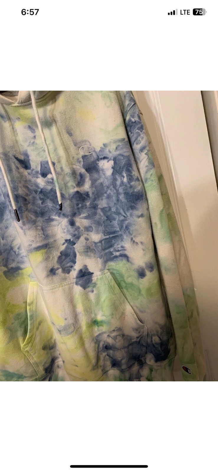 Champion Champion Hoodie Mens Sz L Tie Dye Wash White Green Blue Size US L / EU 52-54 / 3 - 6 Thumbnail