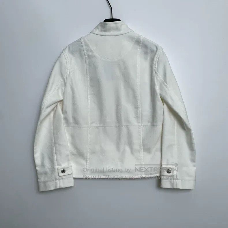 Hermes Hermes White Silver Buckle Denim Jacket for Women Size XS / US 0-2 / IT 36-38 - 3 Thumbnail