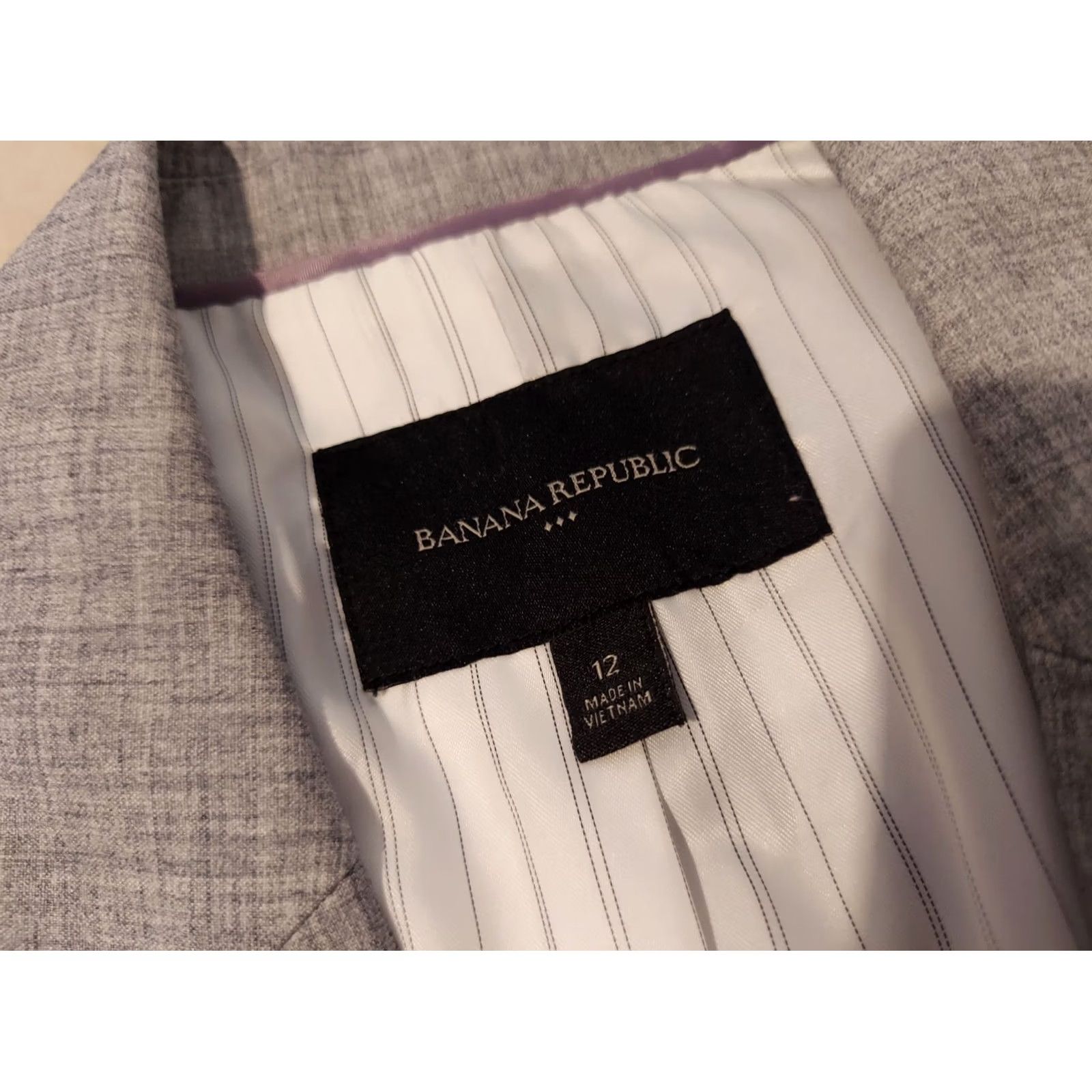 Banana Republic Womens Banana Republic Blazer Jacket 12 Gray Regular Polyester Button Size XL / US 12-14 / IT 48-50 - 2 Thumbnail