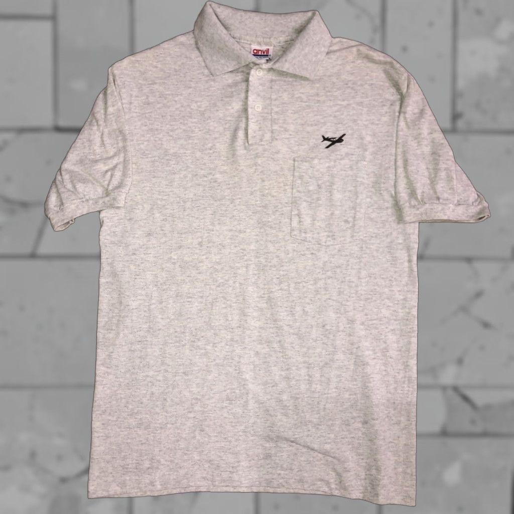 Anvil VINTAGE Anvil Cherokee 180 ANVIL Polo Shirt Mens M USA Gray Short Sleeve Shirt Size US M / EU 48-50 / 2 - 1 Thumbnail