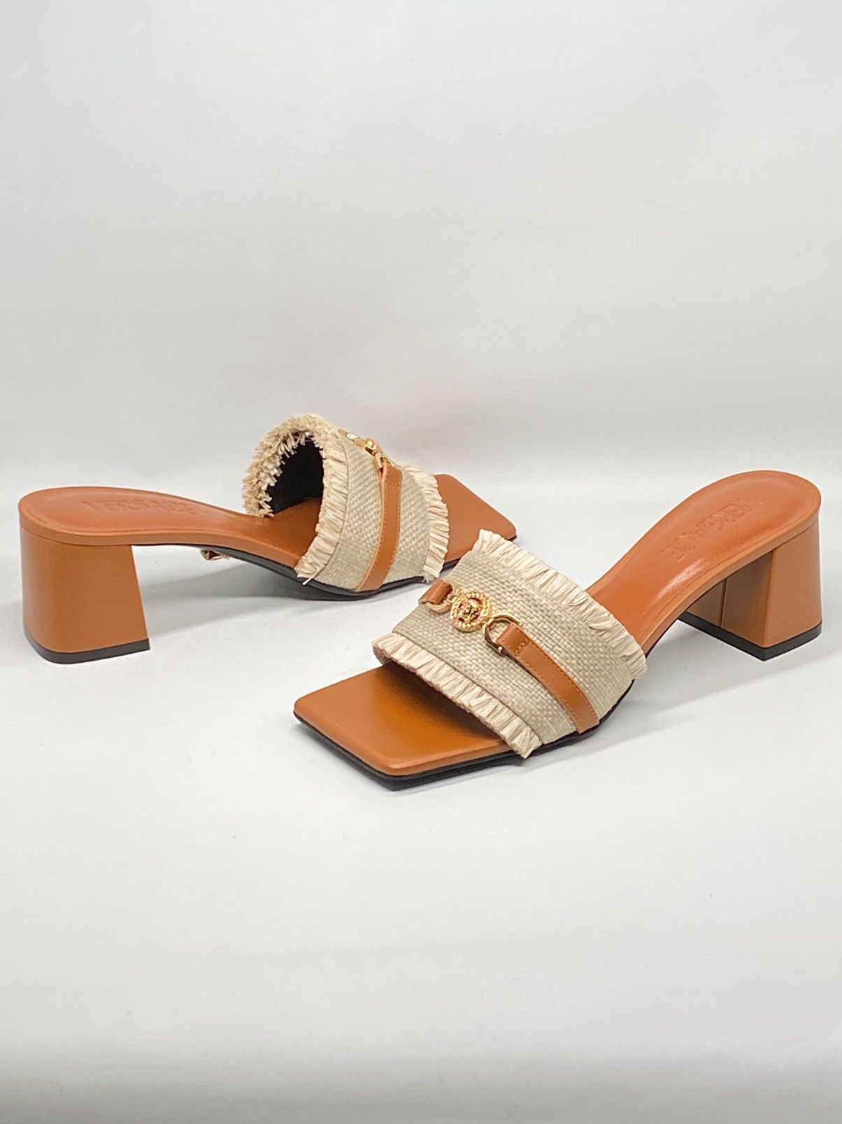 Versace Versace Medusa '95 55MM Raffia Mules Size US 7 / IT 37 - 10 Thumbnail