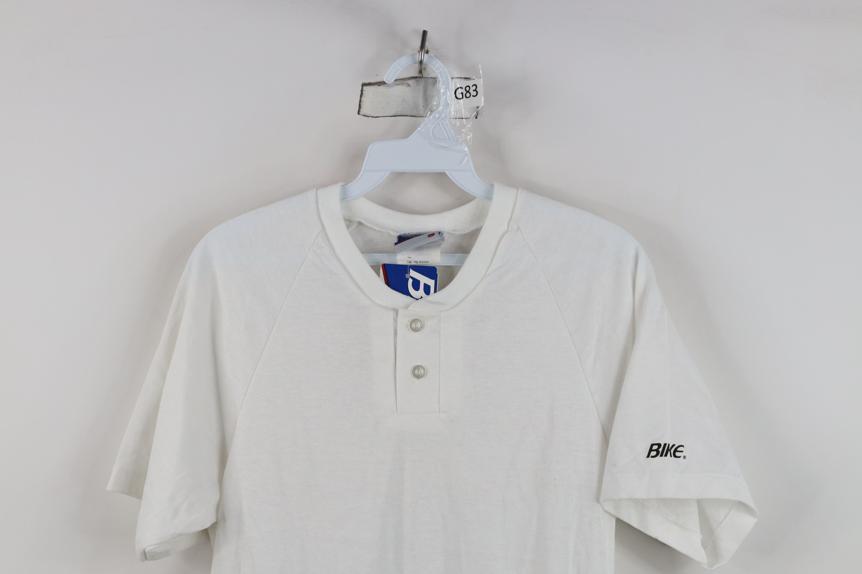 Vintage Deadstock Vintage 80s 90s Bike Henley T-Shirt White USA Size US S / EU 44-46 / 1 - 2 Thumbnail