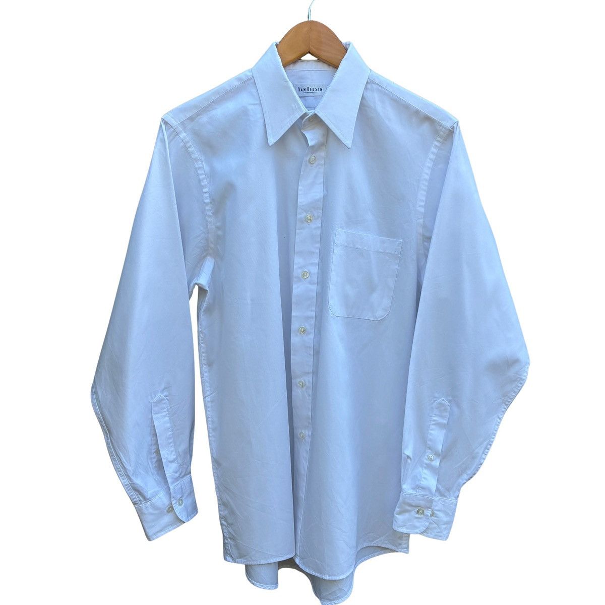 Van Heusen Vintage Van Heusen Dress Shirt Pinpoint Oxford White Size US L / EU 52-54 / 3 - 1 Thumbnail