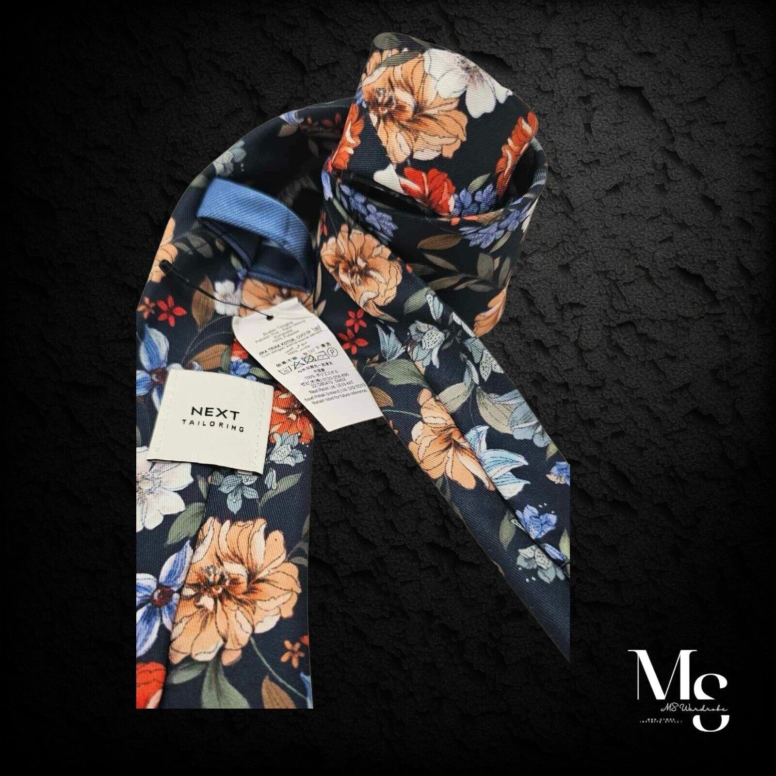 NEXT NEXT Blue Floral Polyester Tie W: 2.5" NWT Size ONE SIZE - 3 Thumbnail