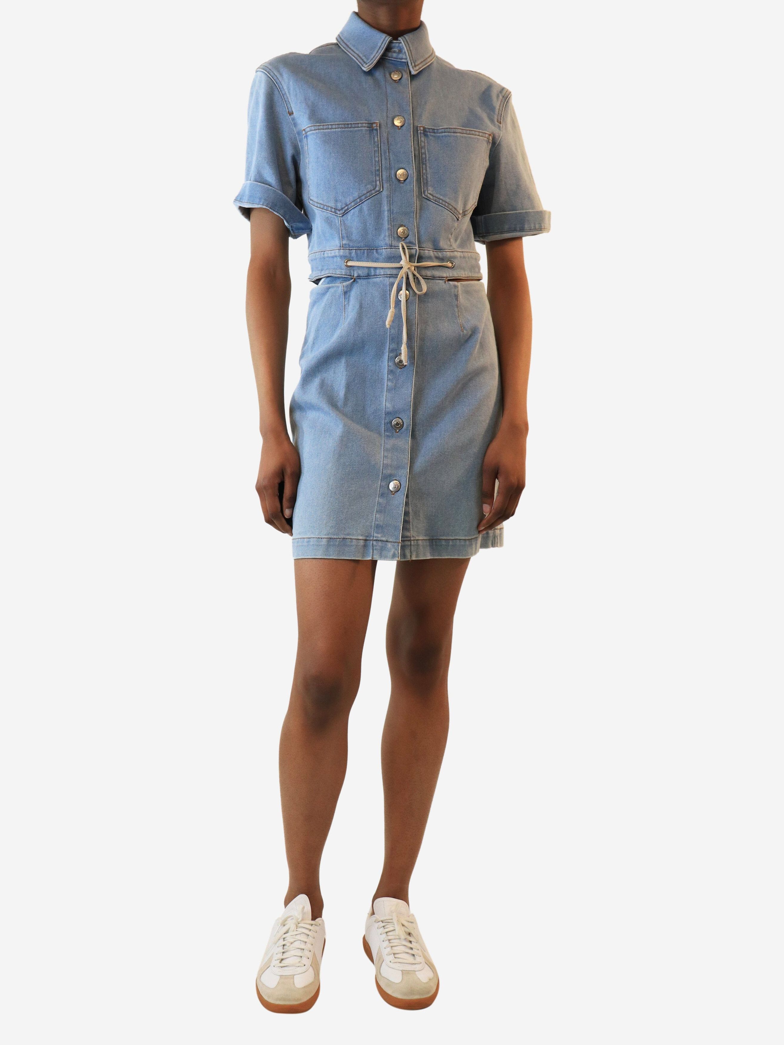 Nanushka Blue button-down denim mini dress - UK 8