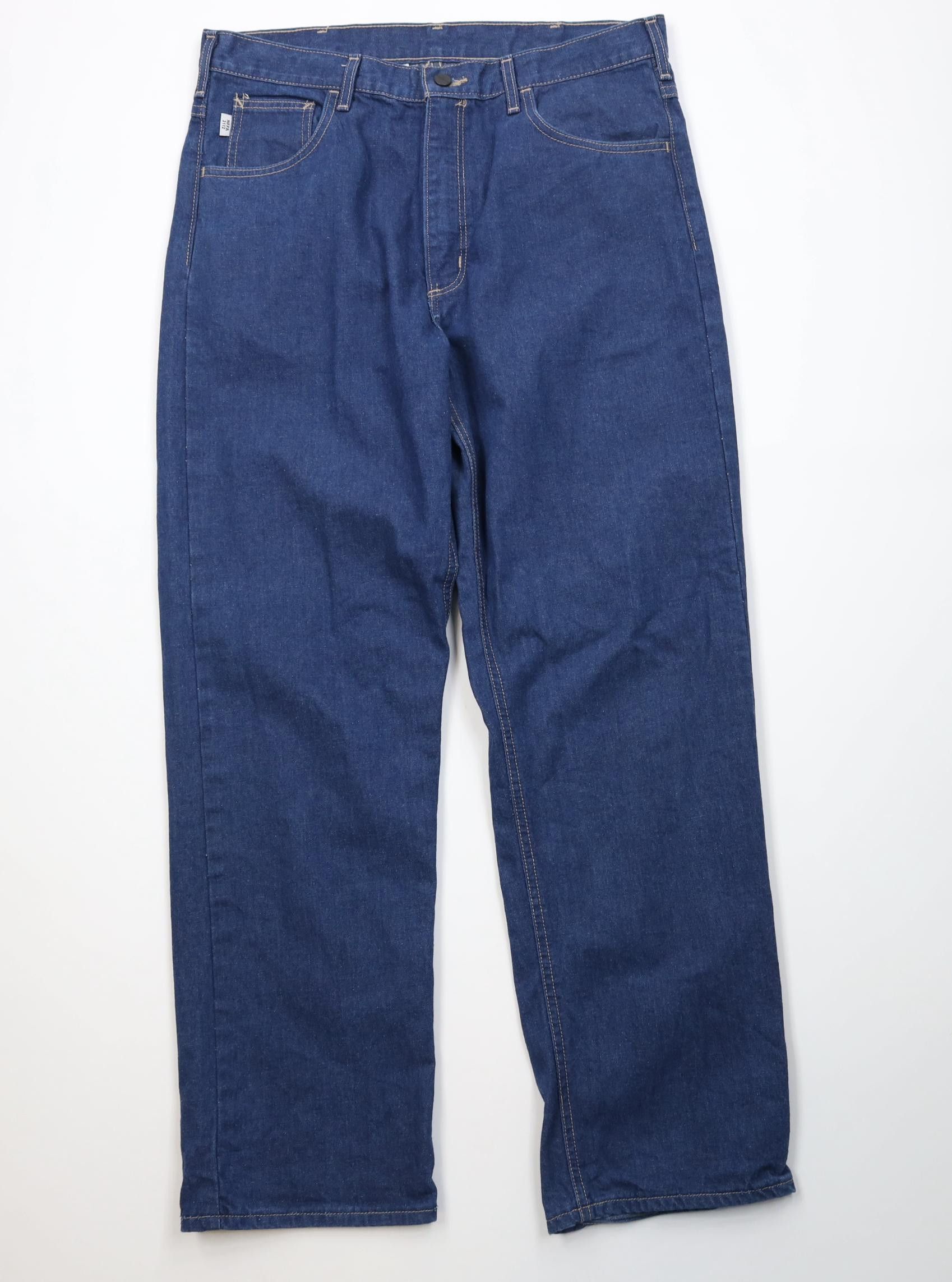 Carhartt Carhartt FR Resistant Work Wide Leg Denim Jeans USA Blue Size US 36 / EU 52 - 1 Thumbnail