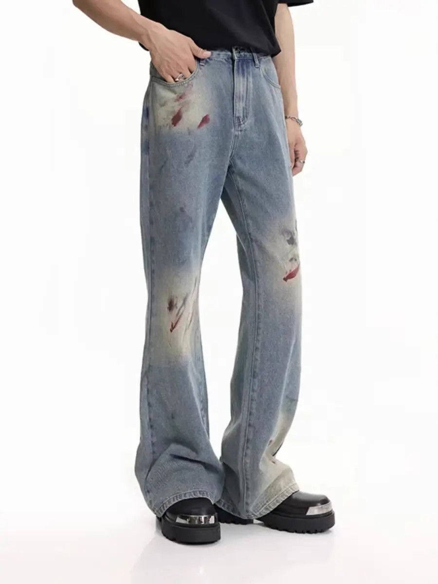 Japanese Brand Graffiti Jeans Mid Waist Peplum Micro Flares Size US 32 / EU 48 - 5 Thumbnail