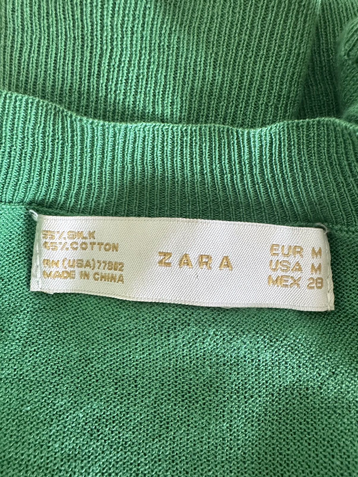 Zara ZARA Women Green Silk Blend Knit Long Pullover M Size M / US 6-8 / IT 42-44 - 5 Thumbnail