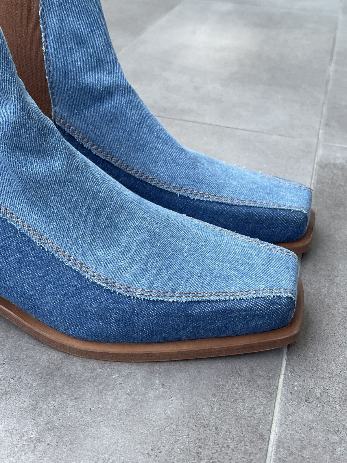 Ahluwalia !DS! SS23 Ahluwalia Tabali Denim Ankle Boots Size US 12 / EU 45 - 15 Thumbnail