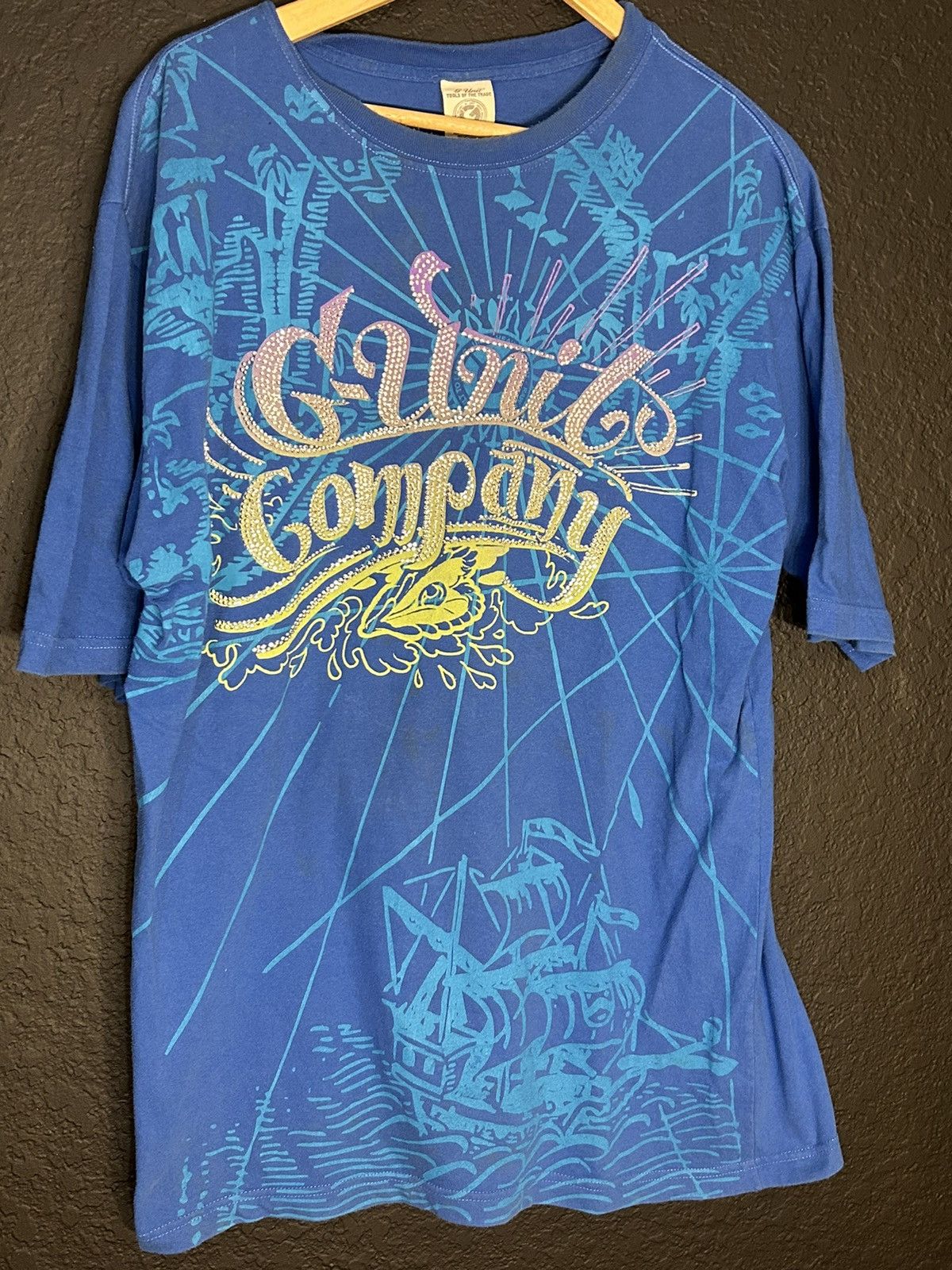 G-Unit × Rap Tees × Vintage Y2K G Unit Bedazzled Ship T Shirt size 3XL Size US XXL / EU 58 / 5 - 2 Thumbnail