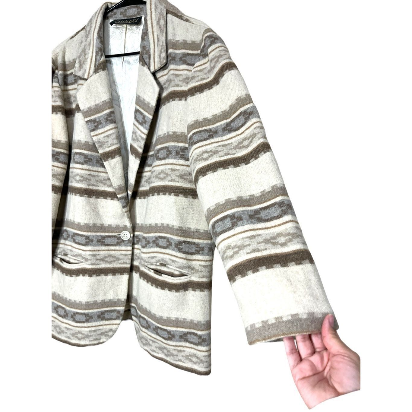 Casablanca Vintage Casablanca Wool Blend Southwestern Aztec Blazer Coat Size XL / US 12-14 / IT 48-50 - 4 Thumbnail