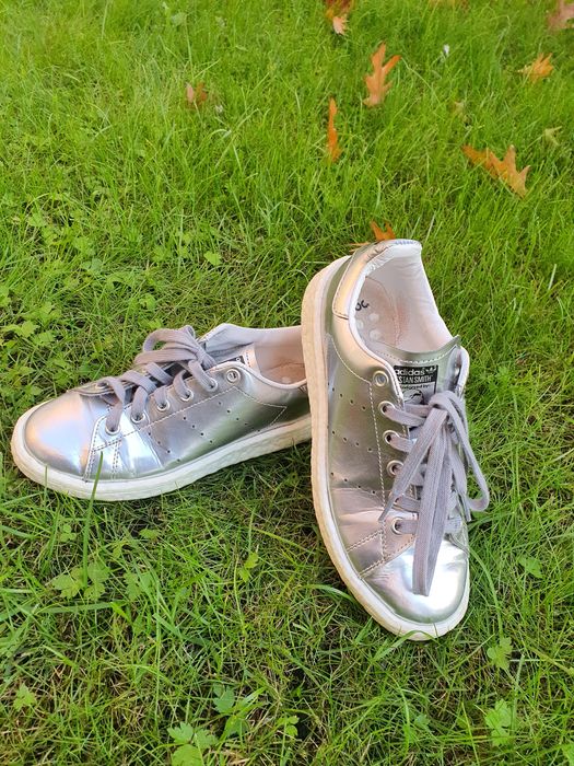 Adidas Adidas Stan Smith Boost Womens Silver Leather Trainers 6