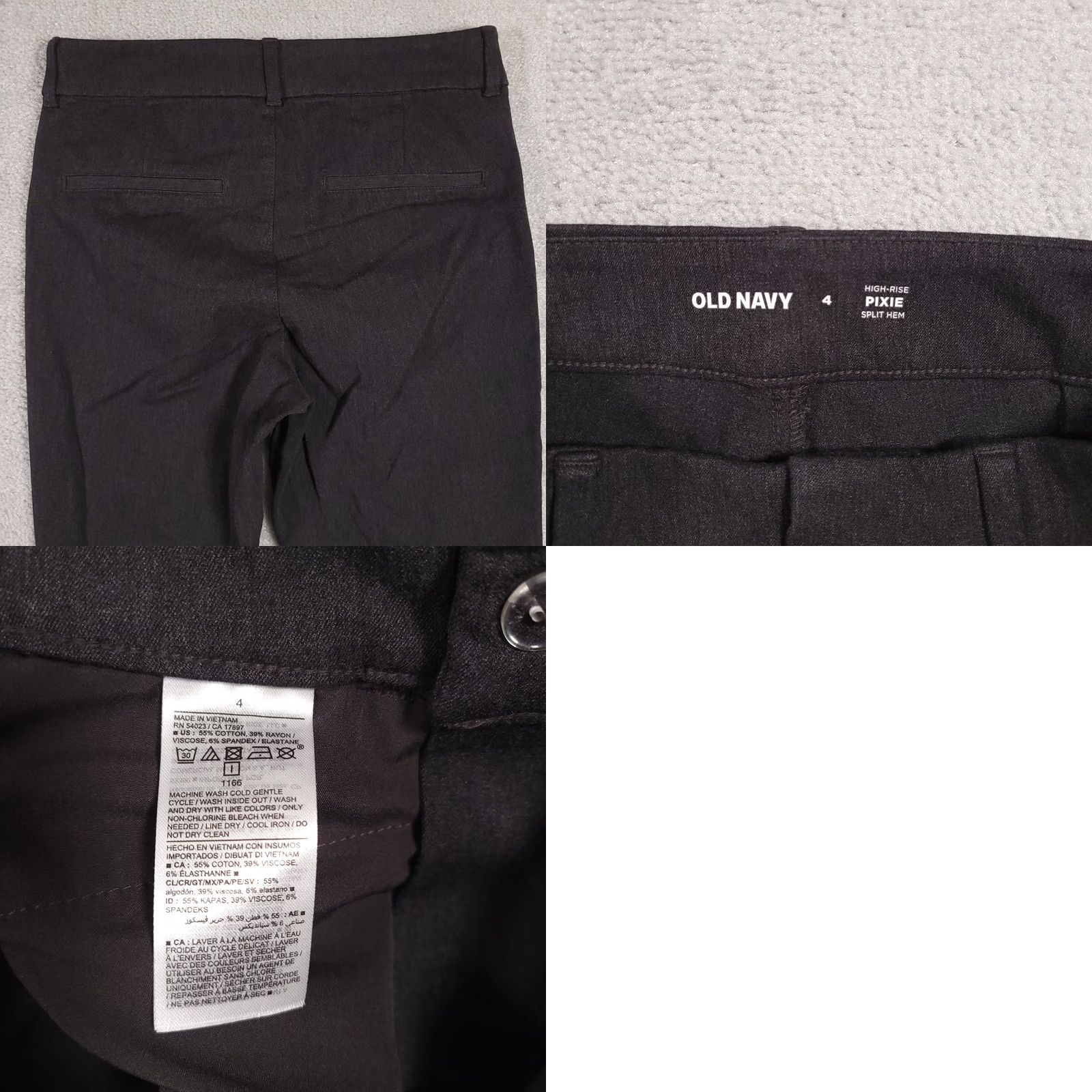 Old Navy Old Navy Pixie Split Hem Pants Women's 4 Gray Stretch Slim Mid Rise Ankle Pants Size 27" / US 4 / IT 40 - 9 Thumbnail