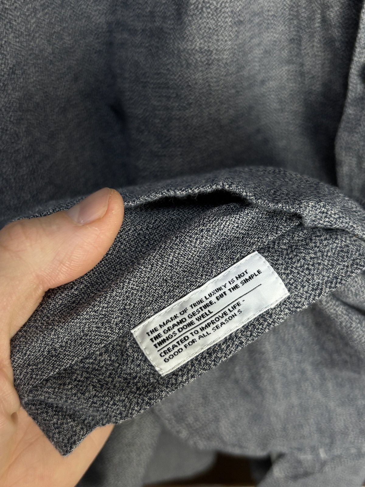 Norse Projects Norse Projects Grey Hans Mouline Long Sleeve Shirt Size US L / EU 52-54 / 3 - 7 Thumbnail