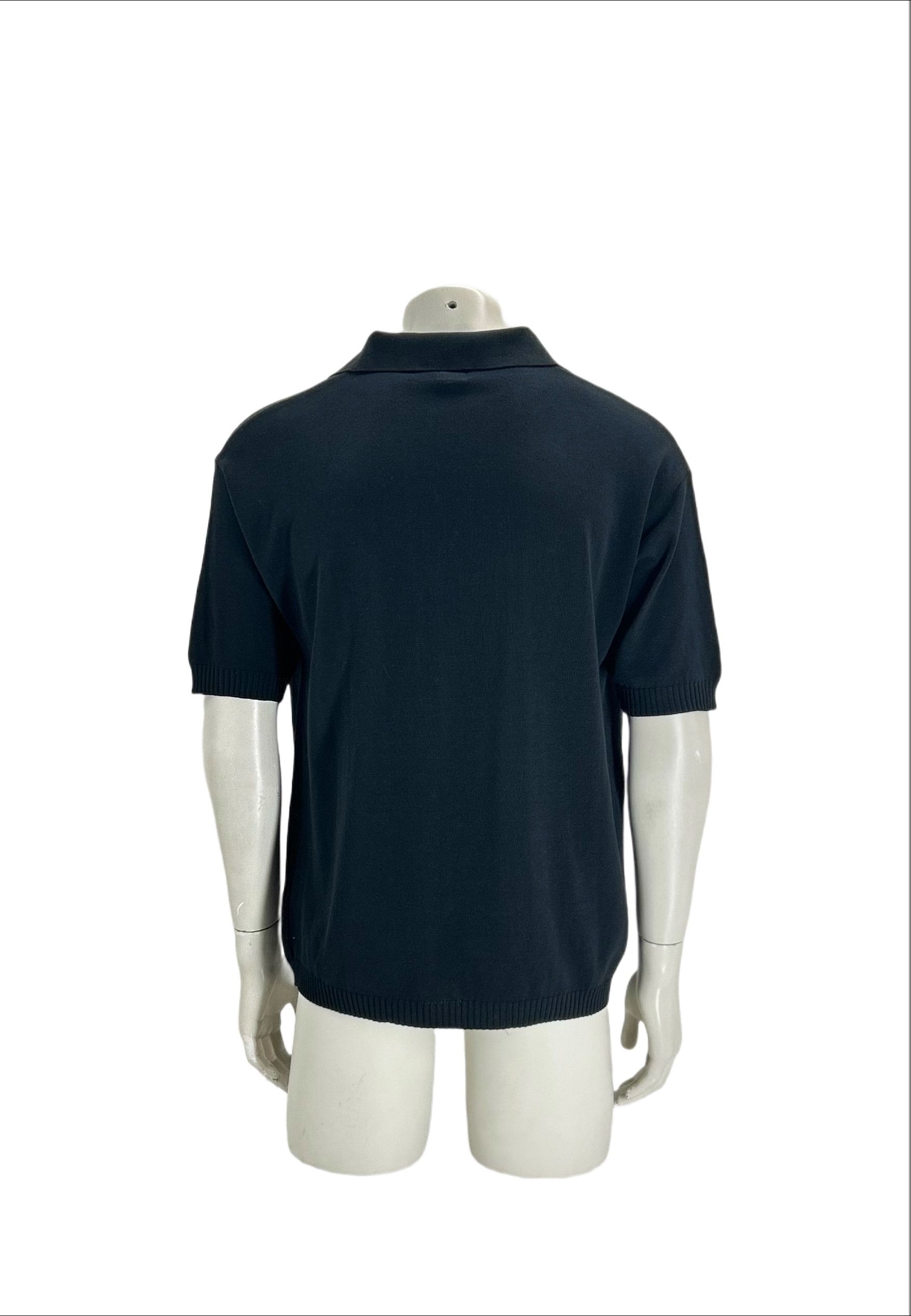 C.P. Company CP Company Black Knitted Cotton Open Neck Polo Shirt Size US XXL / EU 58 / 5 - 3 Thumbnail
