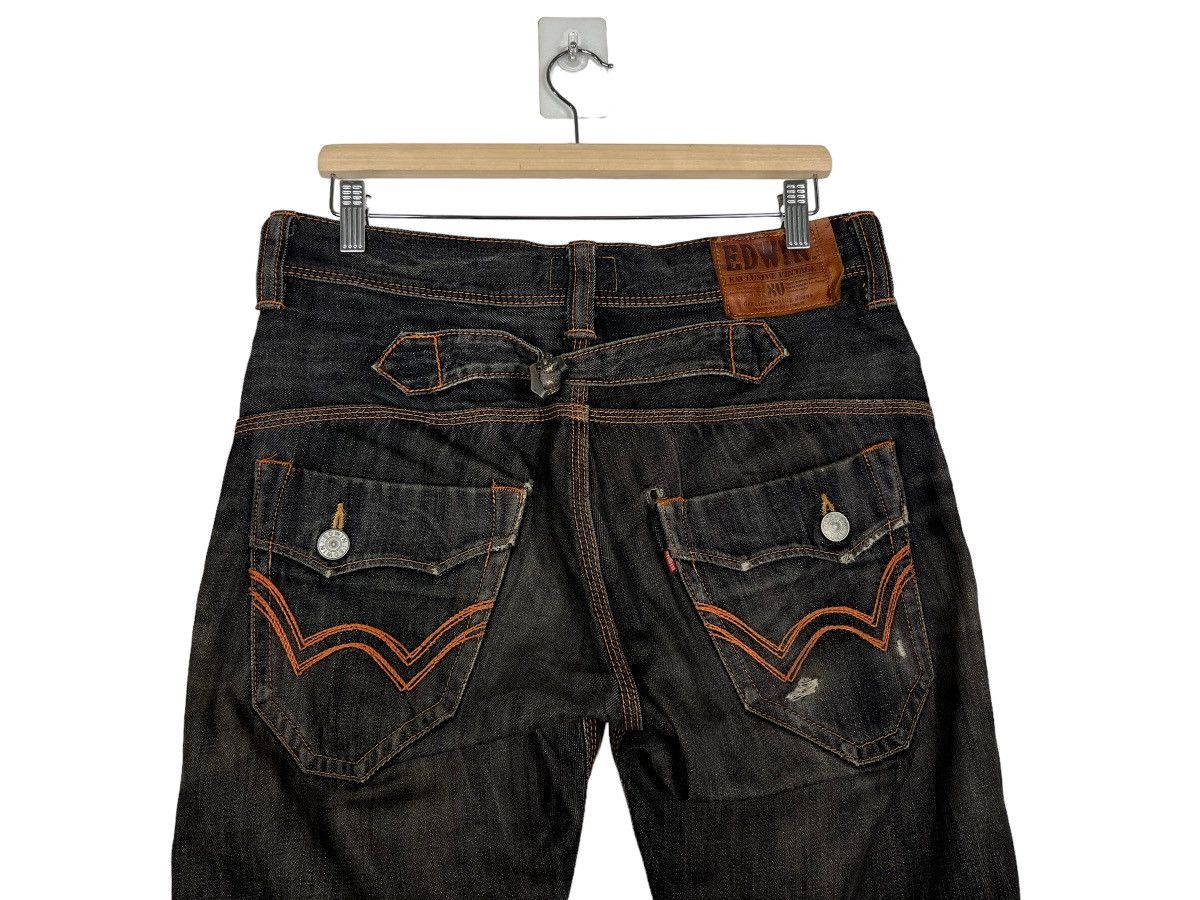 Edwin 🔥 EDWIN XV BLACK DISTRESSED DENIM JEANS Size US 32 / EU 48 - 8 Thumbnail