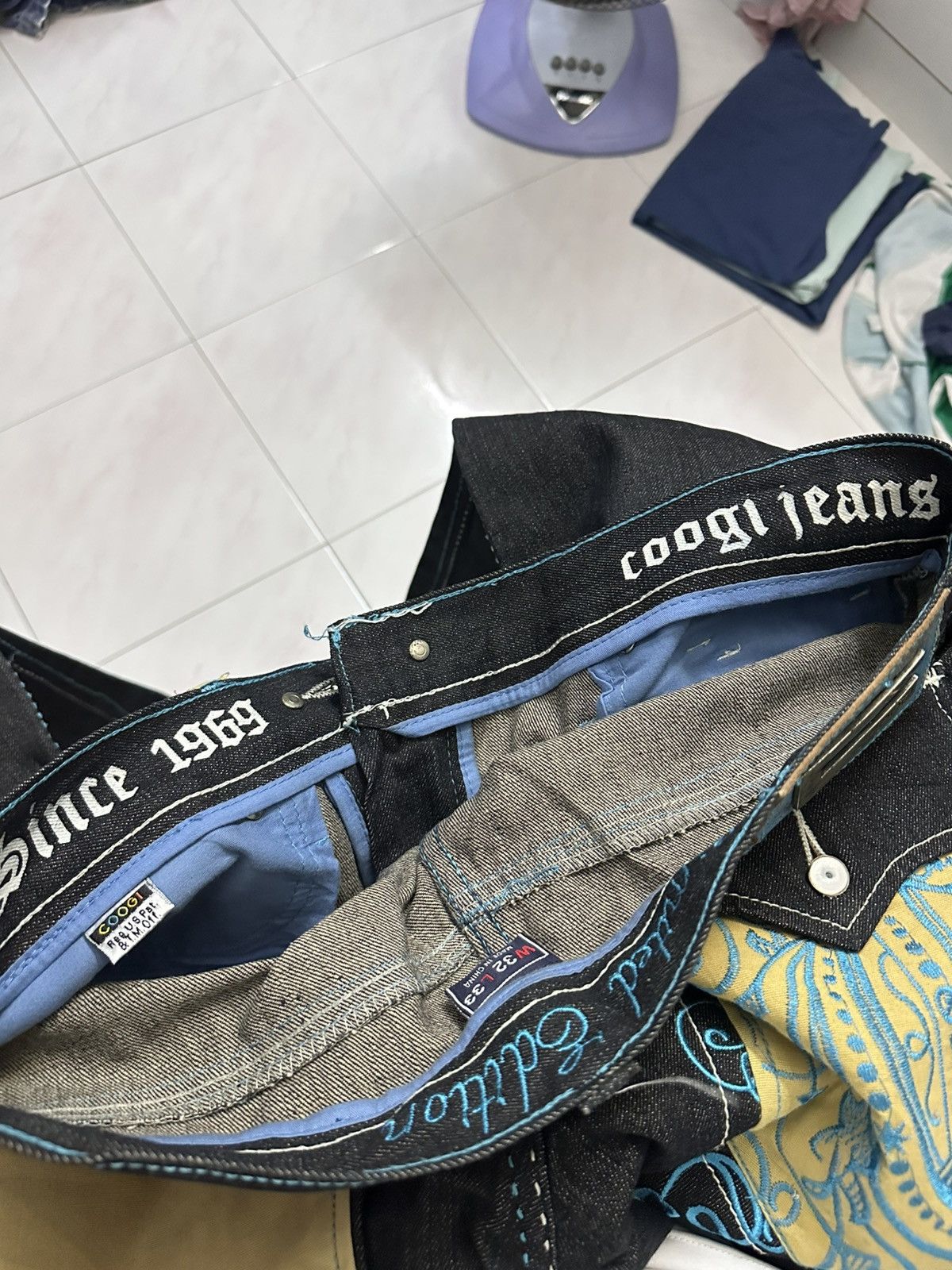 Coogi 2000 Coogi Embroidered Baggy Jeans Y2K Avant Garde Jnco Lgb Size US 34 / EU 50 - 6 Thumbnail