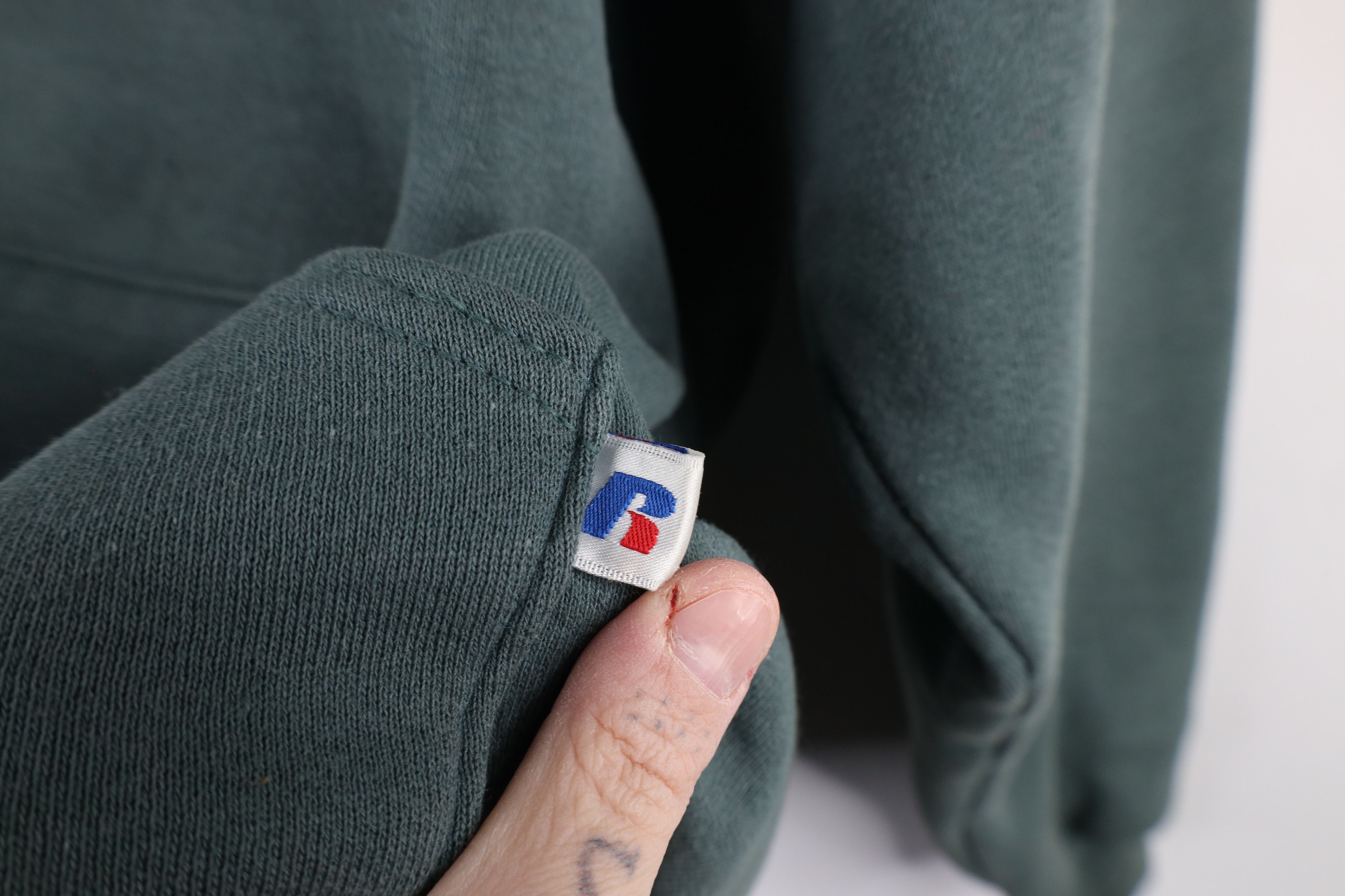 Russell Athletic × Vintage Vintage 90s Russell Athletic Hoodie Sweatshirt Light Green Size US L / EU 52-54 / 3 - 7 Thumbnail