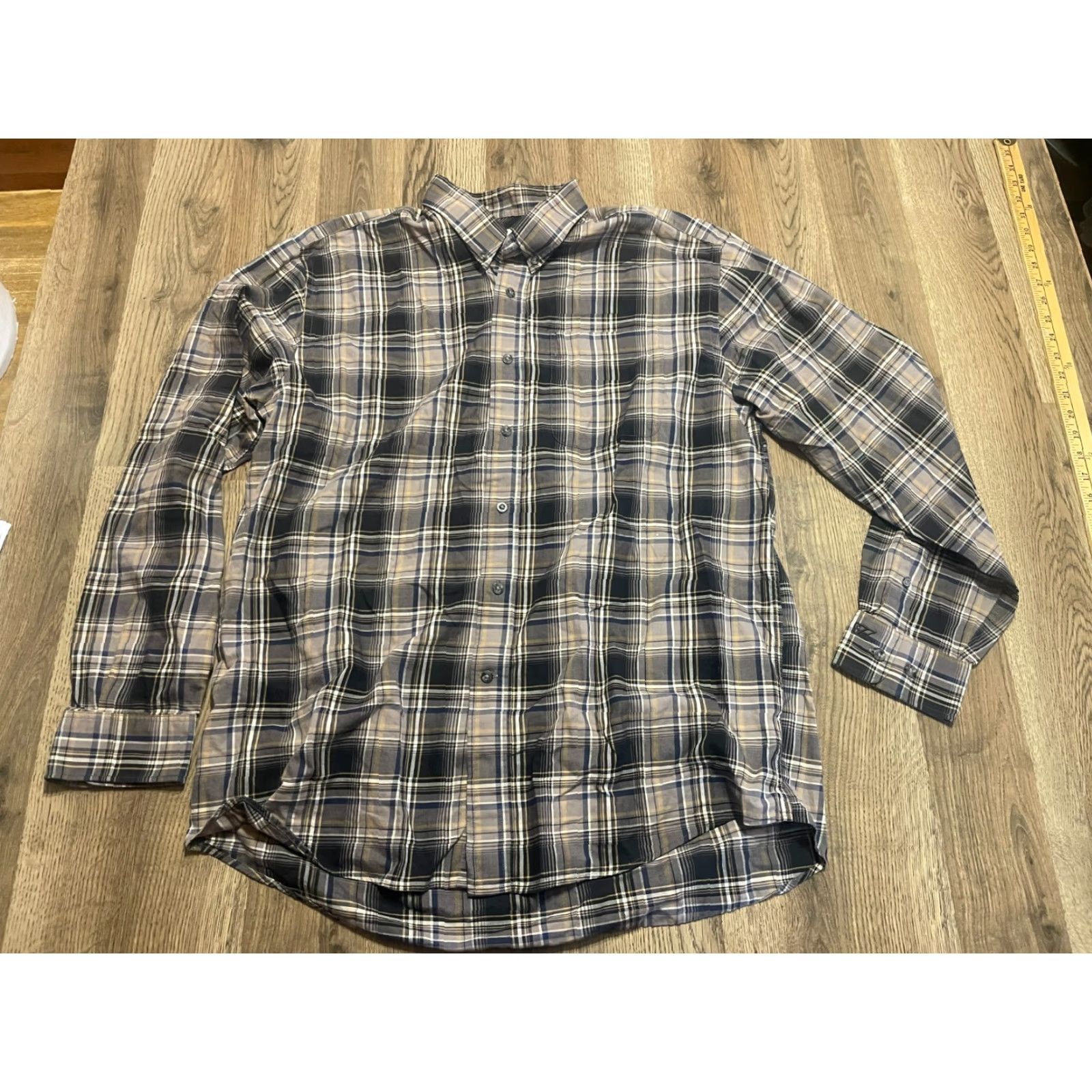 Cutter & Buck Cutter & Buck Shirt Mens XL Black White Blue Plaid Button Up Long Sleeve Size US XL / EU 56 / 4 - 2 Thumbnail