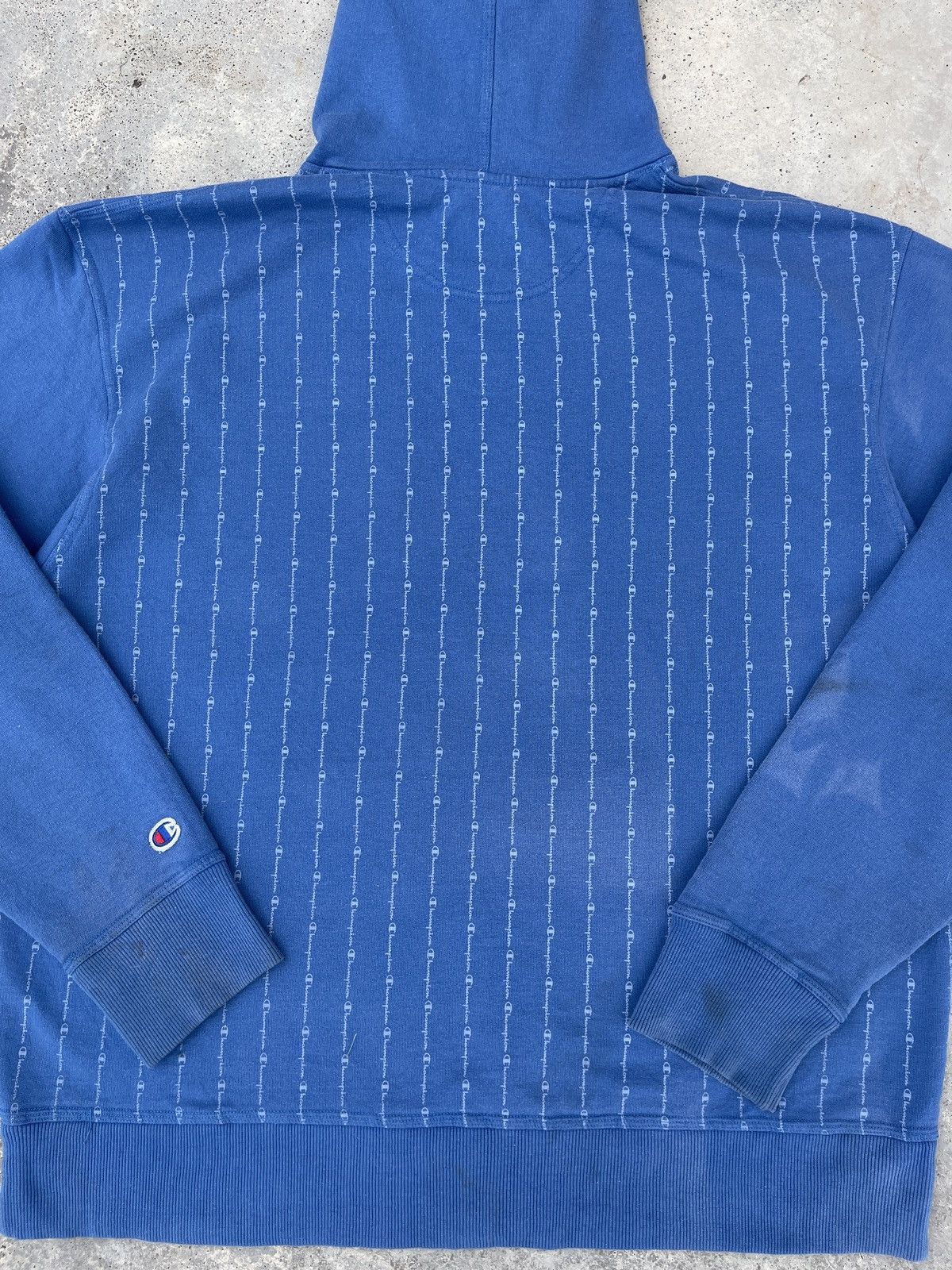 Champion × Vintage Champion Spell out Stripes Full print Logo Pullover Hoodie Size US XL / EU 56 / 4 - 4 Thumbnail
