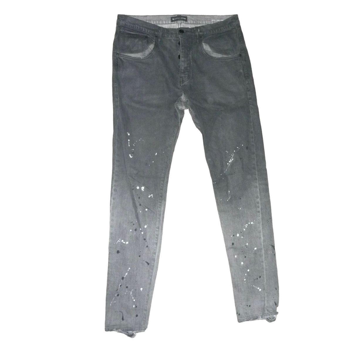 Purple Brand B/W paint splatter fade skinny jeans