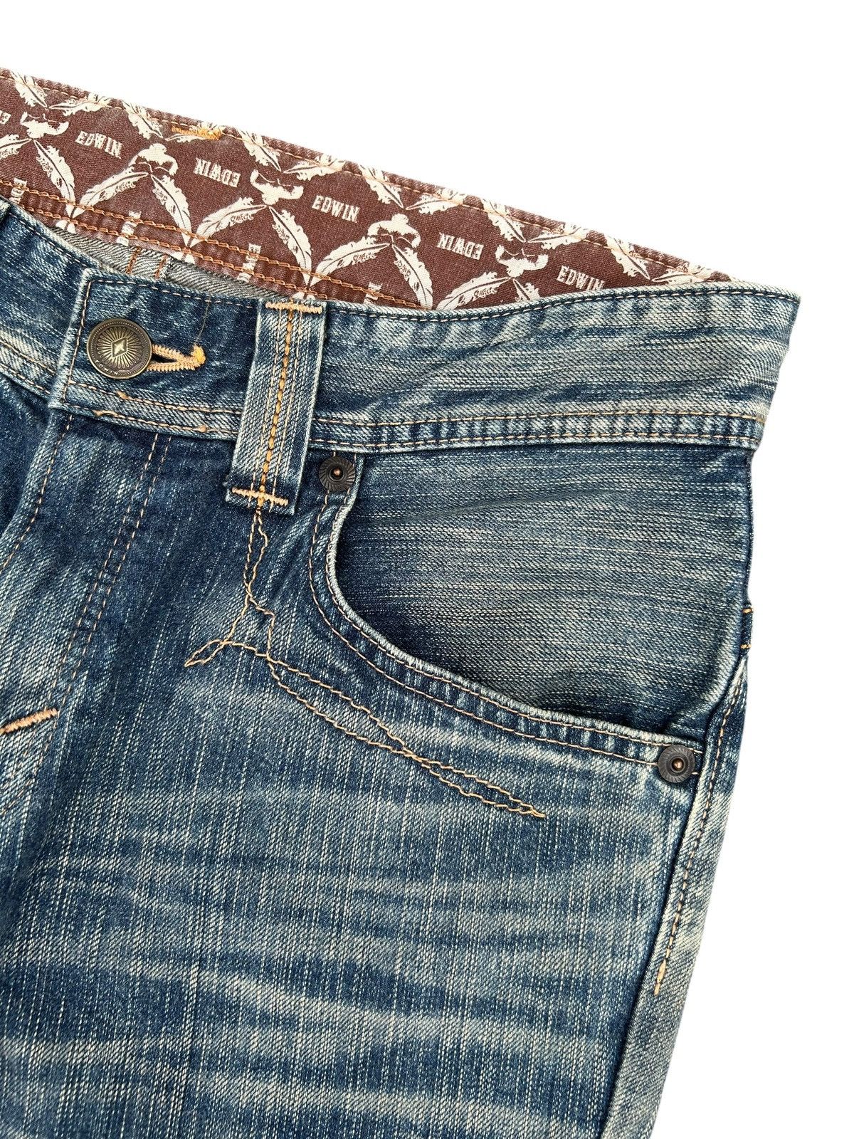 Kapital FLARE EDWIN XVS NAVAJO HIPPIES STYLE FADED & RUSTY DENIM Size US 33 - 7 Thumbnail
