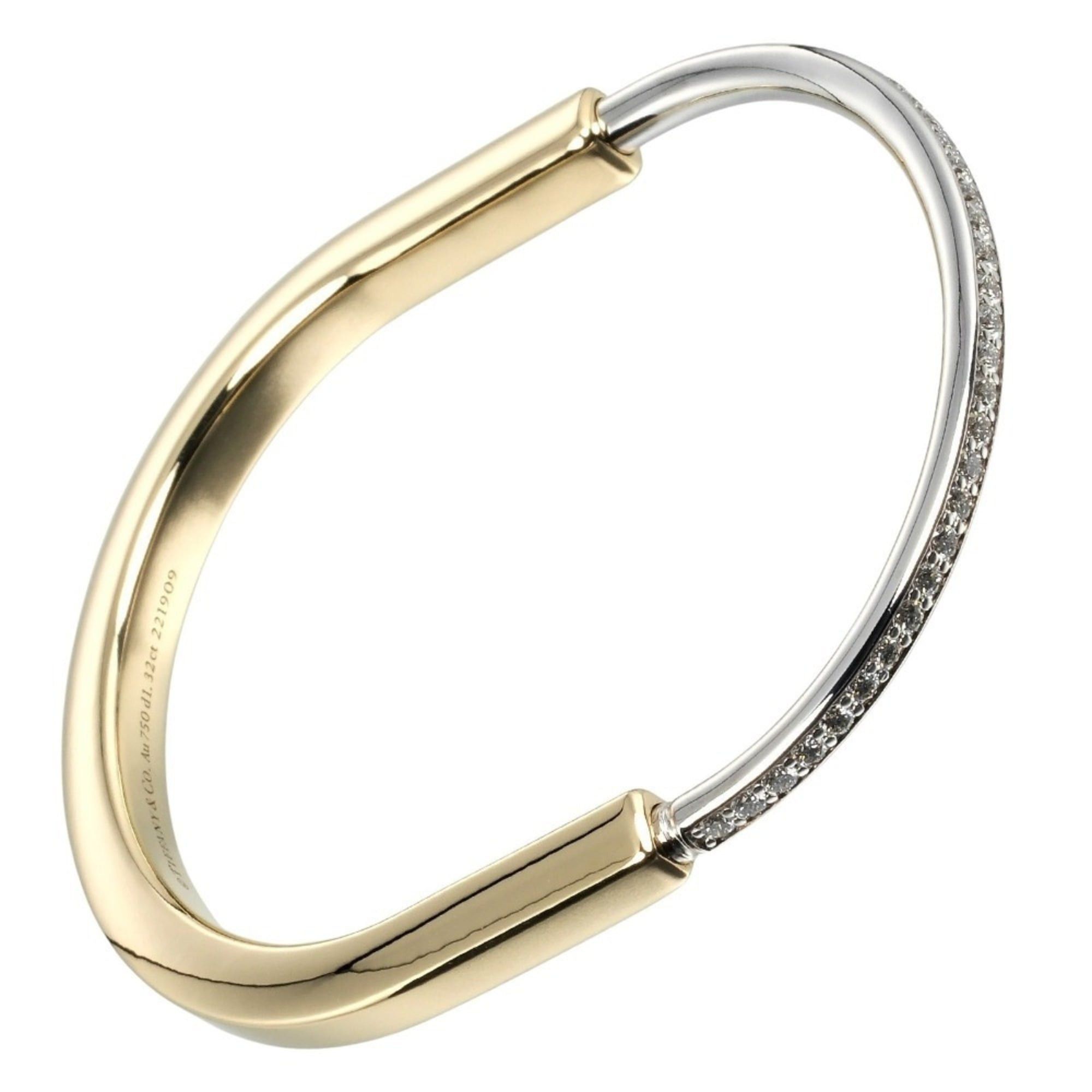 Tiffany & Co. Tiffany & Co. Lock Bracelet, 18K Yellow Gold x White Diamond, Approx. 38g, Women's. Size ONE SIZE - 1 Thumbnail