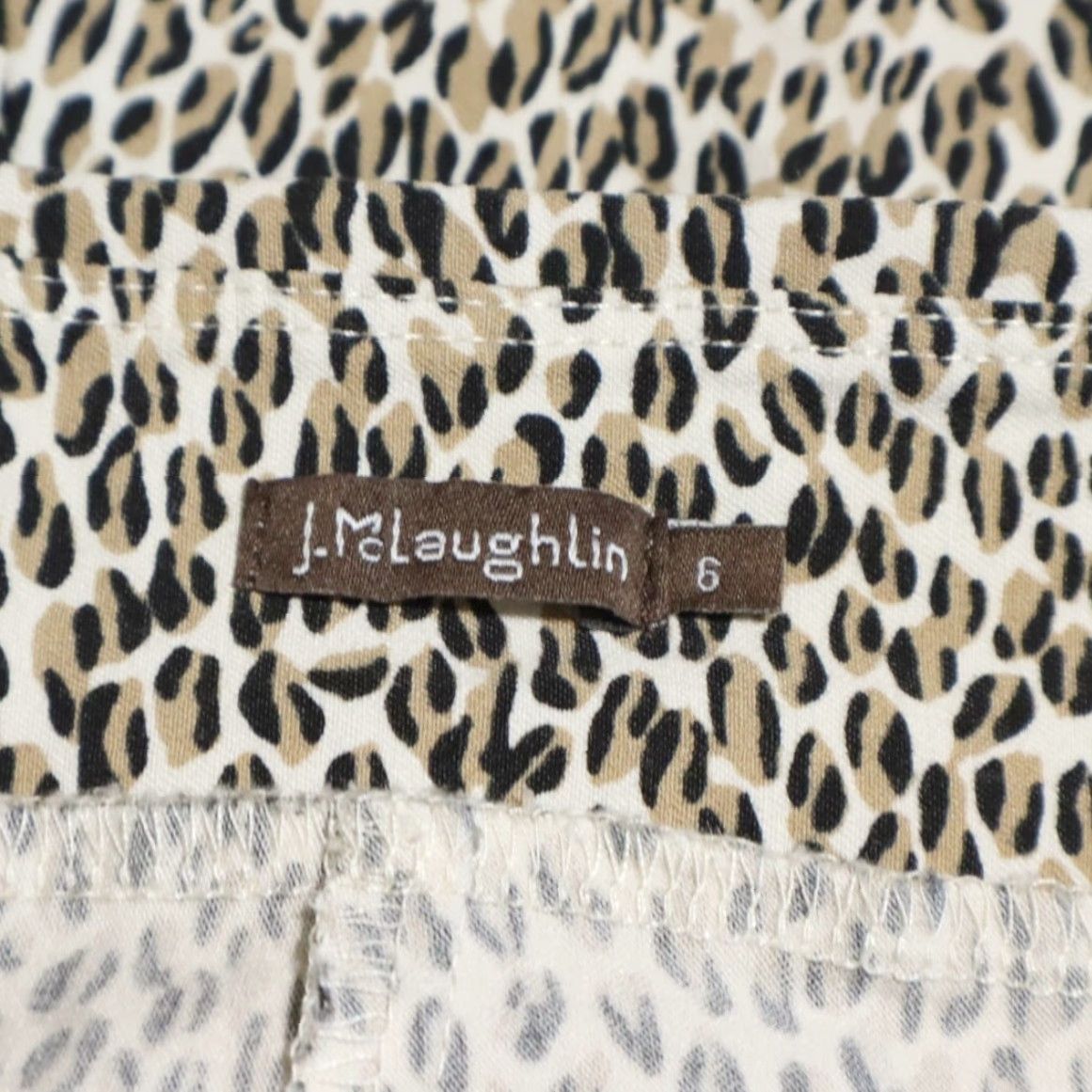 J.McLaughlin J McLaughlin Stretch Leopard High Rise Rayon Woven Pants White Women's 6 Size 28" / US 6 / IT 42 - 5 Thumbnail