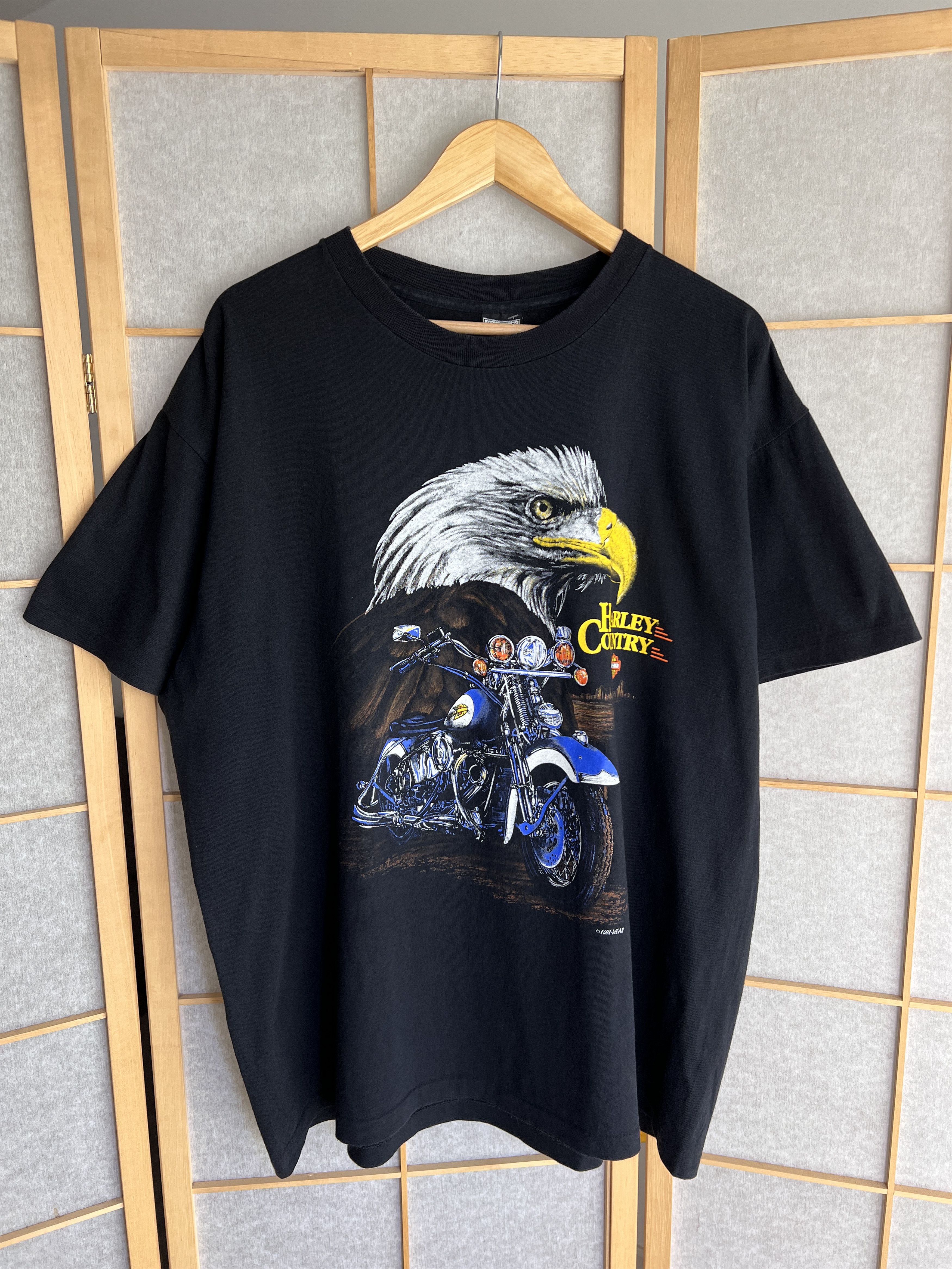 Rare! HD 1990s USA Fun wear eagle t shirt single stitch tee