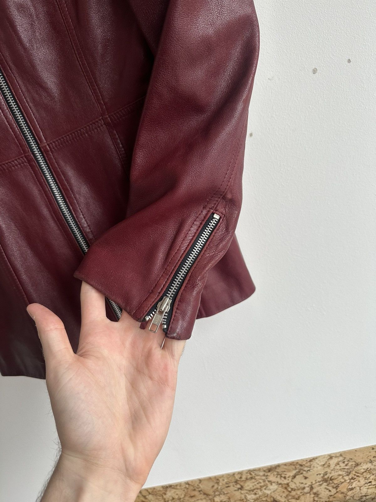 plein sud VTG PLEIN SUD AMOR France Leather Jacket Burgundy Size 40/8 Size M / US 6-8 / IT 42-44 - 6 Thumbnail