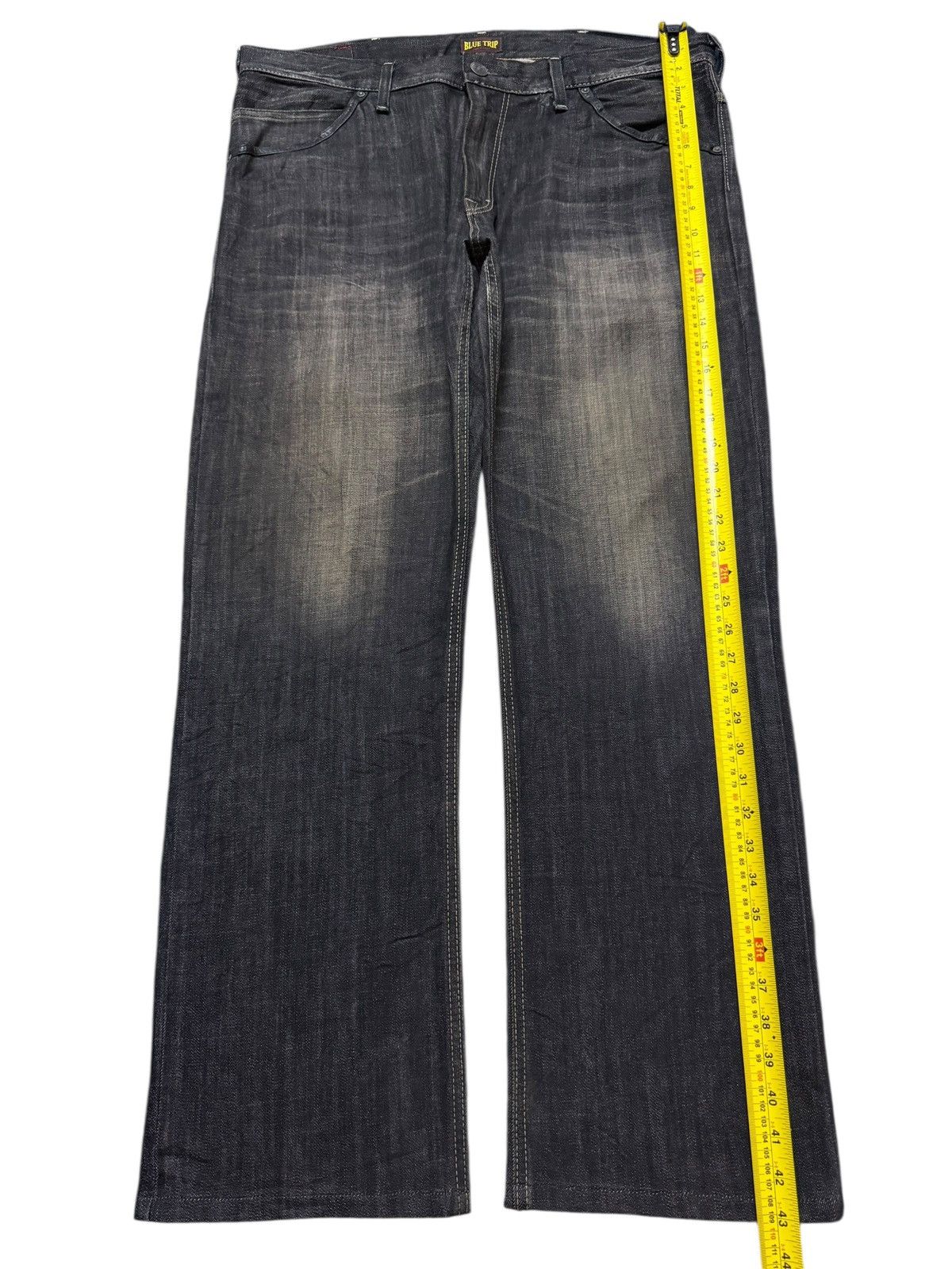 Edwin Vintage 90s Japan Edwin Blue Trip Faded Wash Wide Leg Baggy Size US 38 / EU 54 - 10 Thumbnail