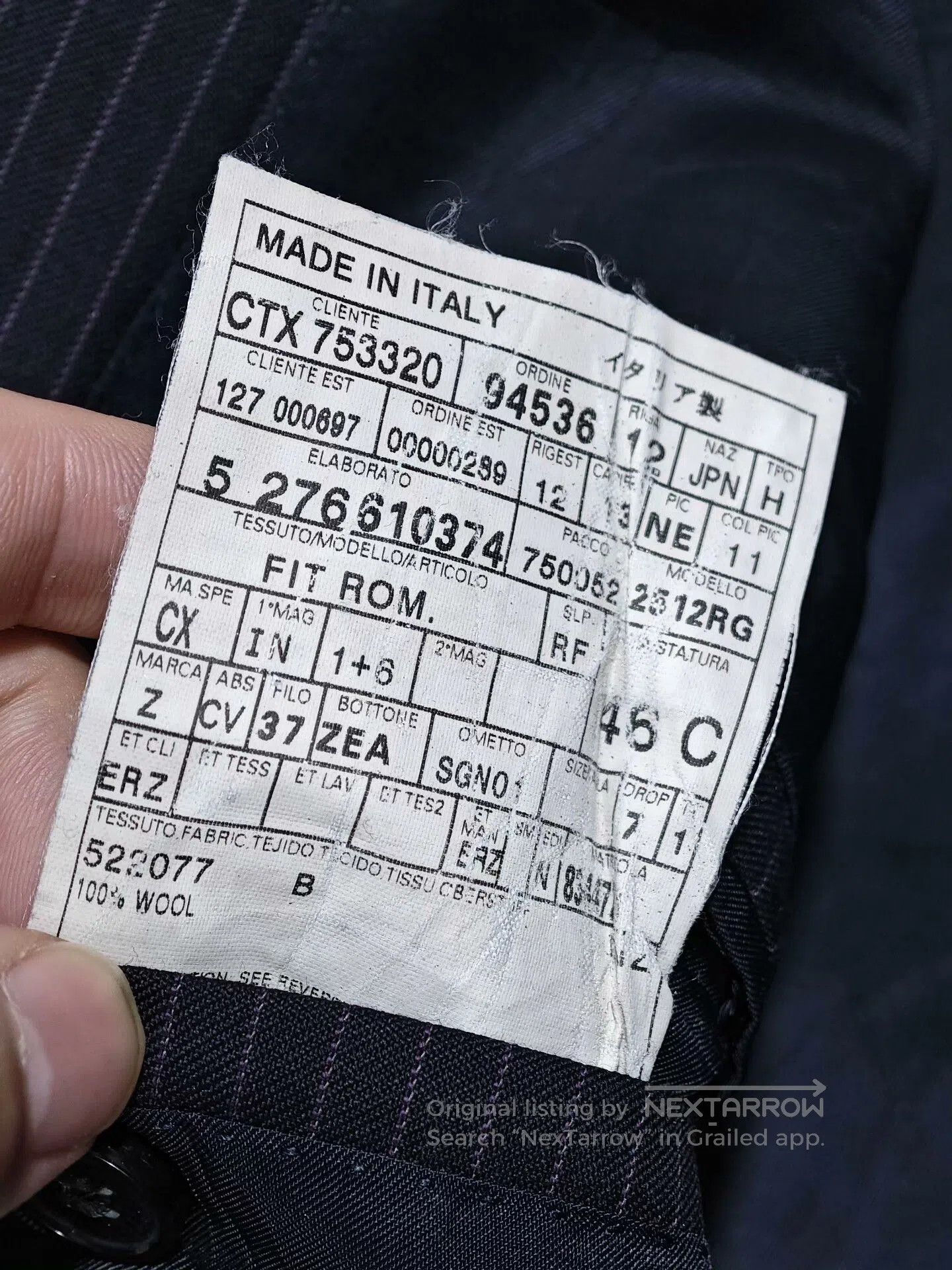 Ermenegildo Zegna Zegna Italian Wool Striped Suit Jacket. Size US S / EU 44-46 / 1 - 7 Thumbnail