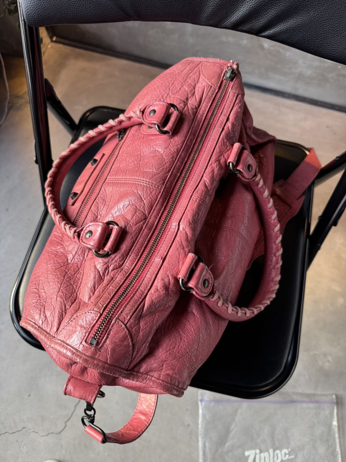 Balenciaga BALENCIAGA Sorbet Lambskin Leather Motorcycle Part Time Bag Size ONE SIZE - 12 Thumbnail