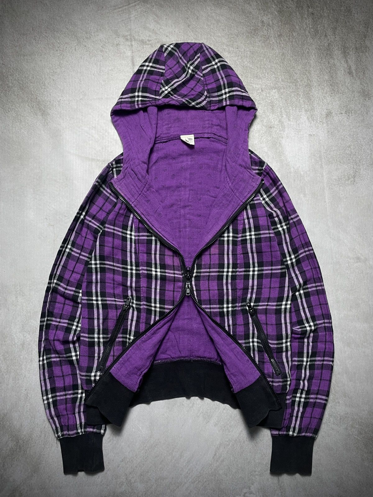 Japanese Brand 2000’s Artemis - LGB Style Plaid Hooded Jacket Size US XS / EU 42 / 0 - 6 Thumbnail