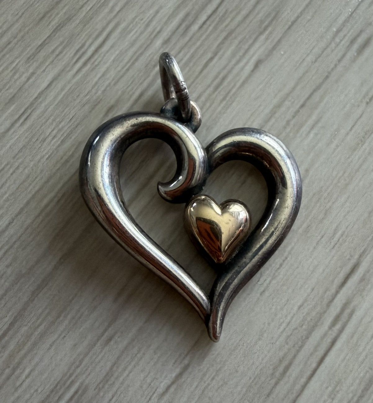 Vintage James Avery Sterling Silver & 14k Yellow Gold Joy My Heart Size ONE SIZE - 1 Thumbnail