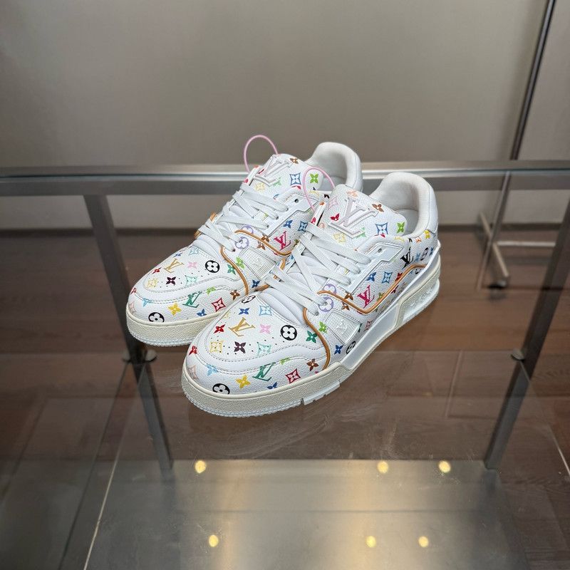 Louis Vuitton Takashi Murakami x Louis Vuitton White Trainer Sneakers 0079 Size US 8 / EU 41 - 1 Thumbnail