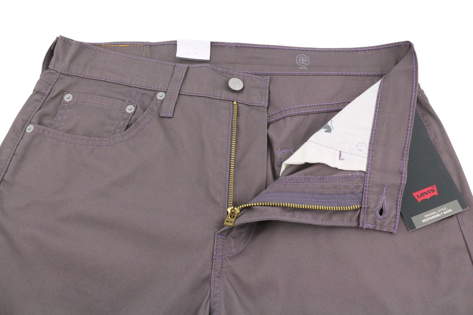 Levi's 502 W32/L32 Tapered Zip Pants Purple Logo 87053 Size US 32 / EU 48 - 4 Thumbnail