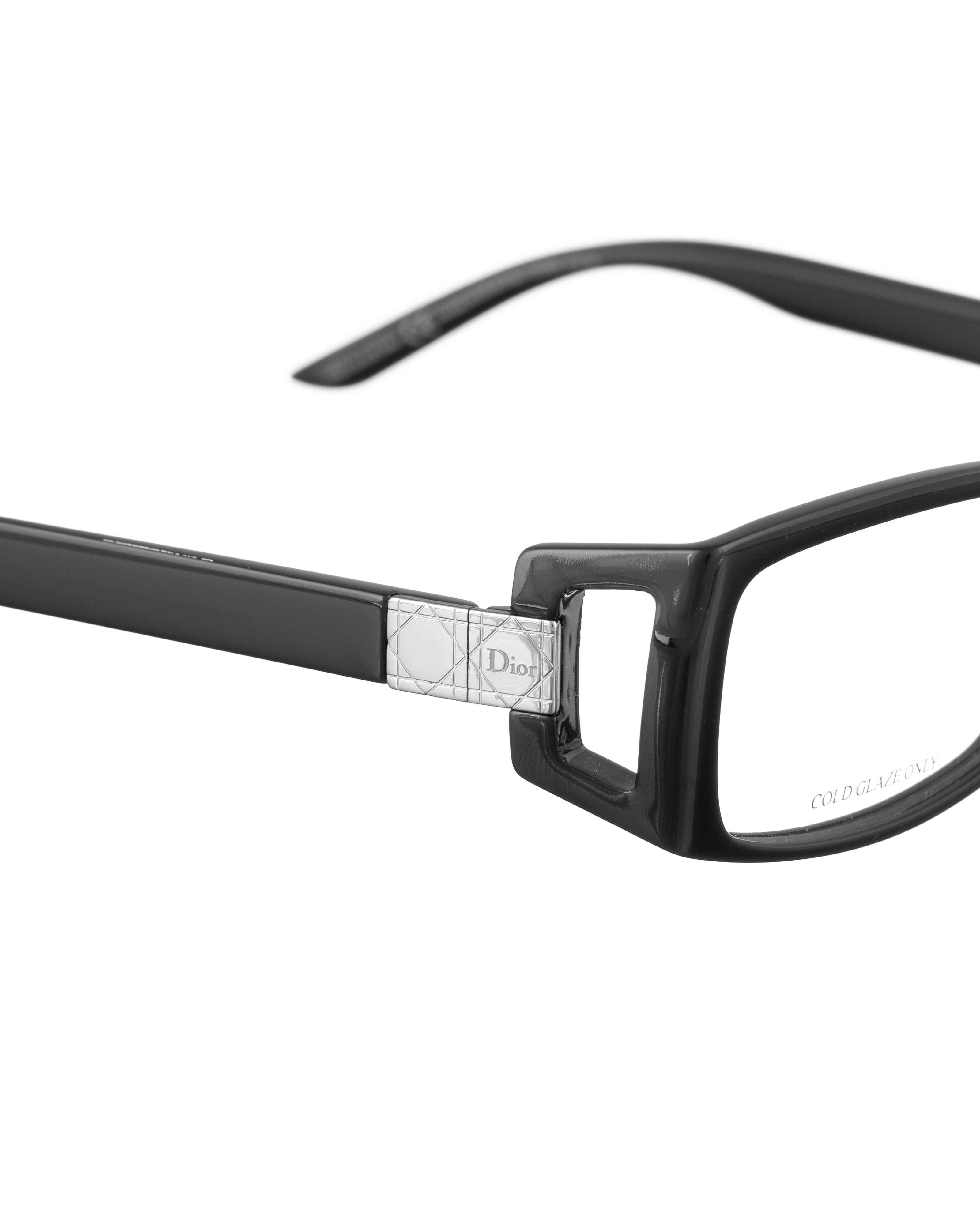Dior '00s Classic Rectangular Black Glasses with Cut Outs