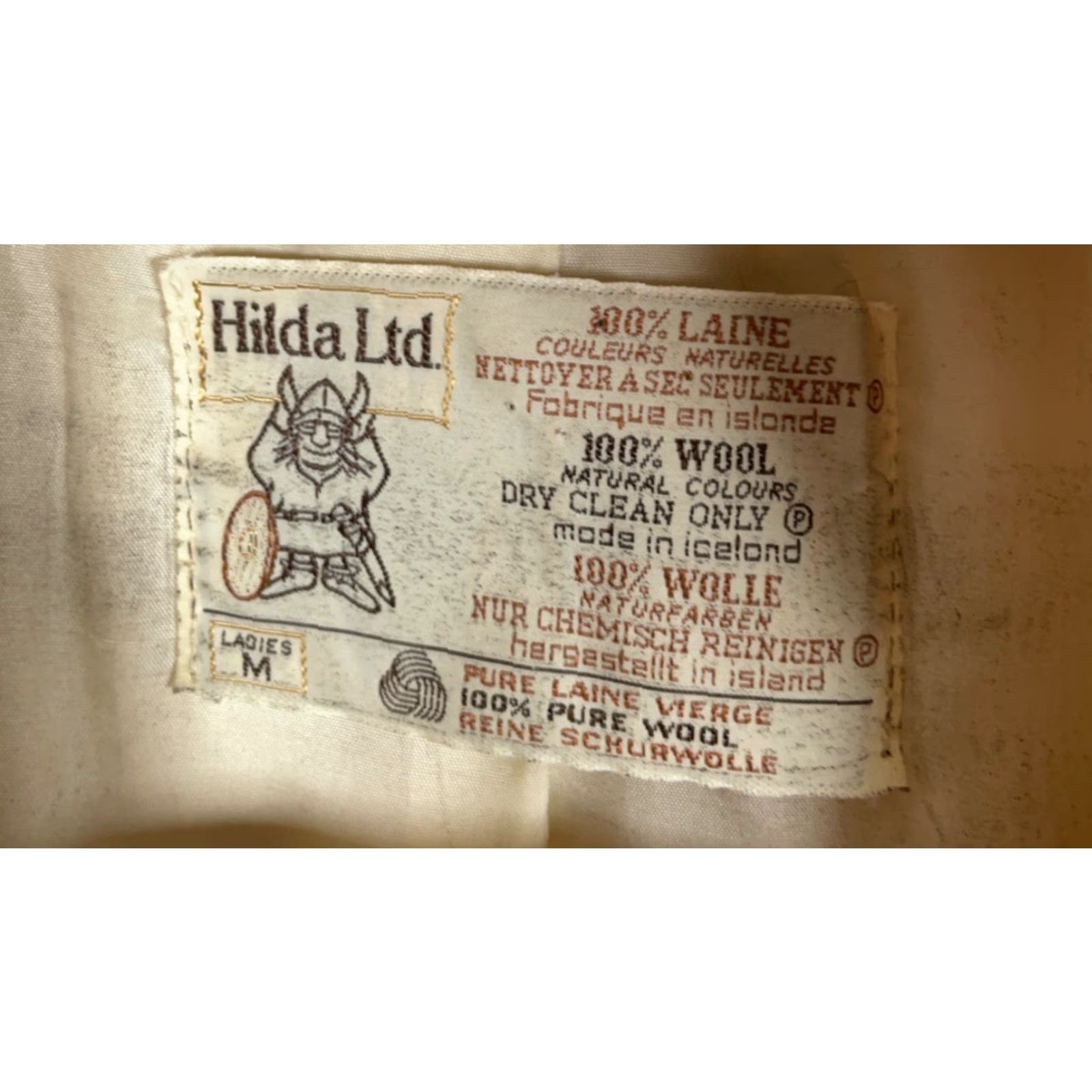 Vintage VINTAGE Hilda Ltd. Pure Wool Zip Sweater Women’s Medium Ivory Lined Sweater Iceland 60s Size M / US 6-8 / IT 42-44 - 3 Thumbnail