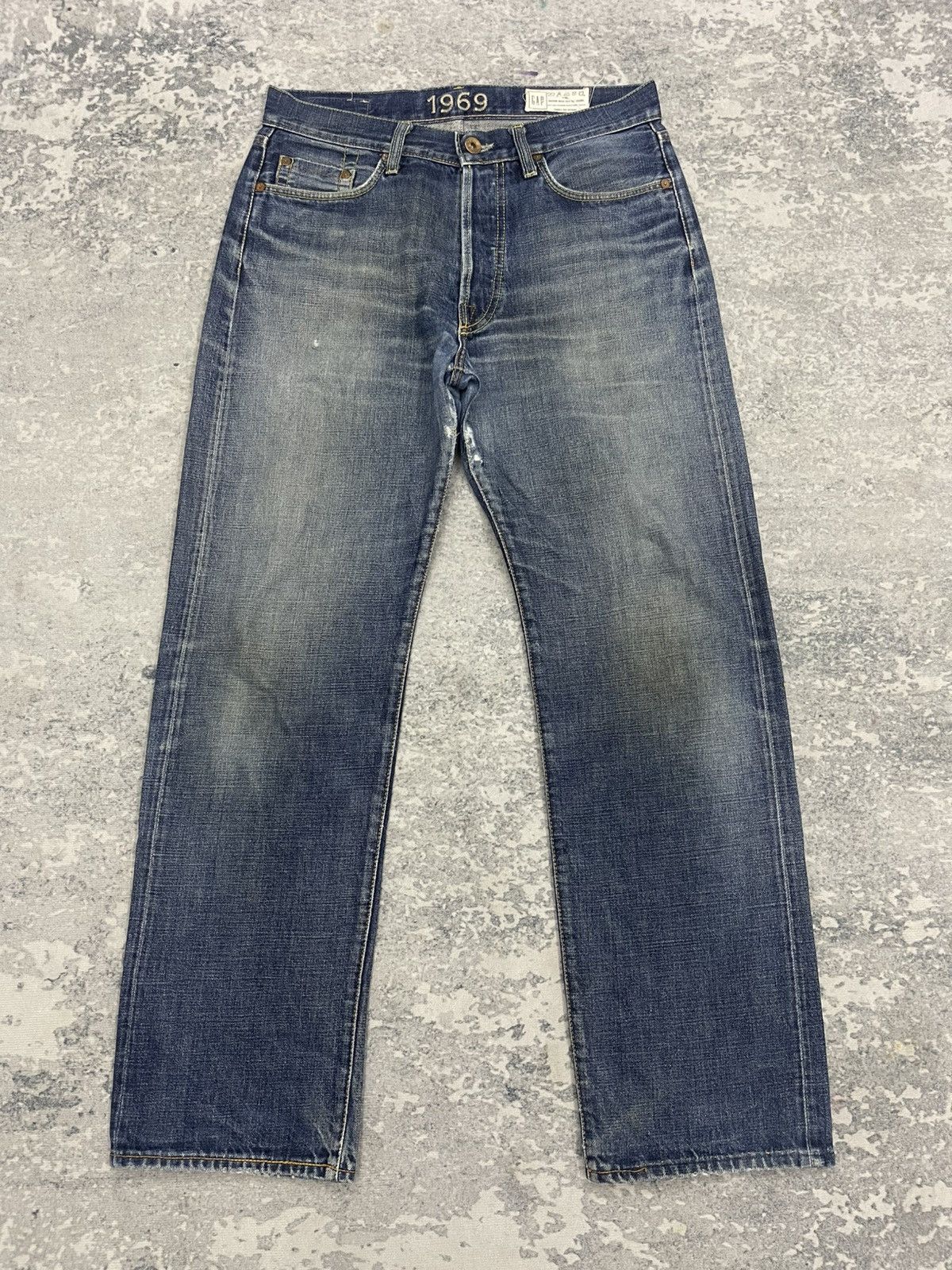 Vintage Rare Gap 1969 Fly Button Selvedge Denim s22