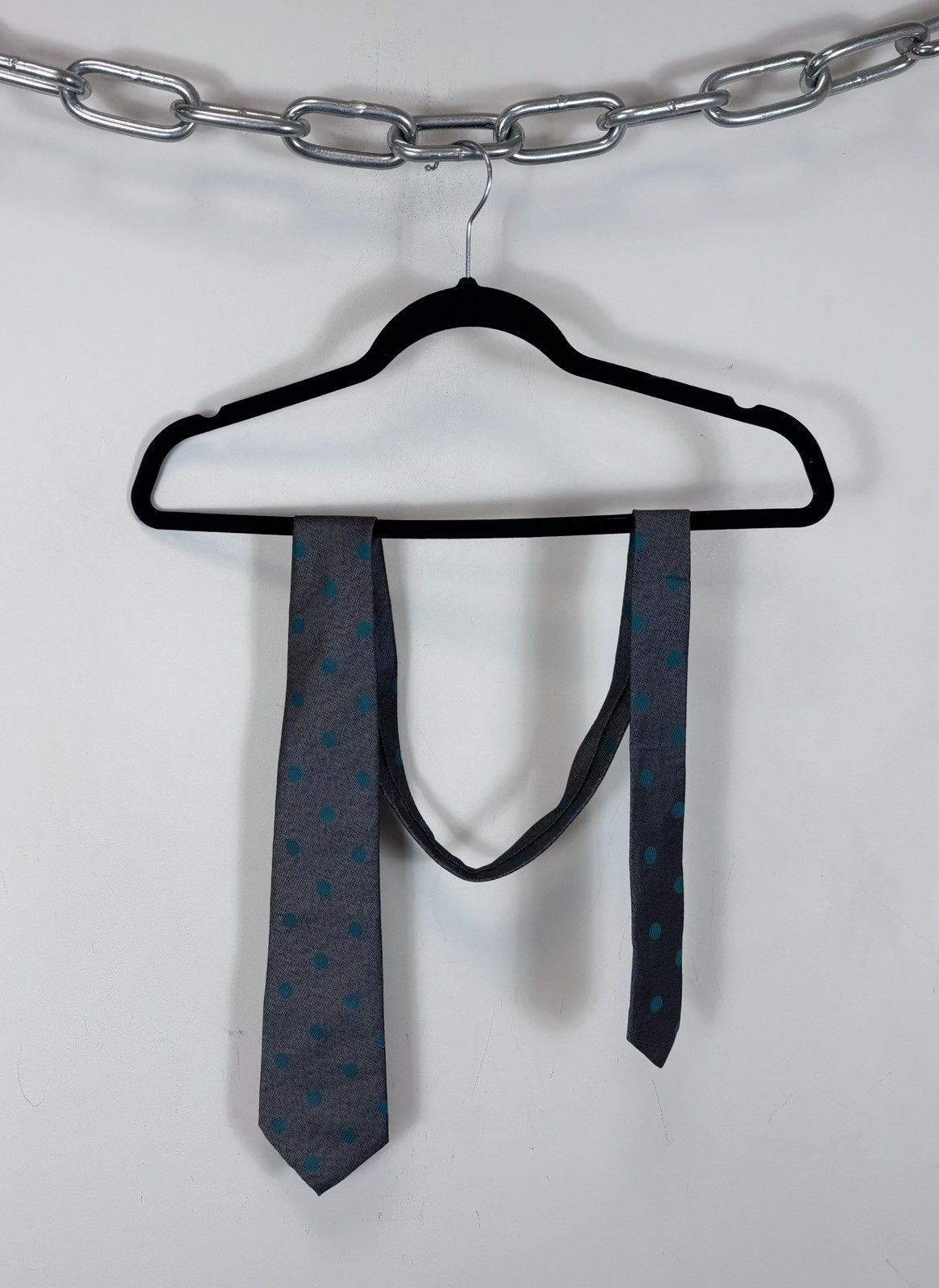 Ermenegildo Zegna Ermenegildo Zegna Grey Striped Polka Dot Silk Tie Size ONE SIZE - 1 Thumbnail