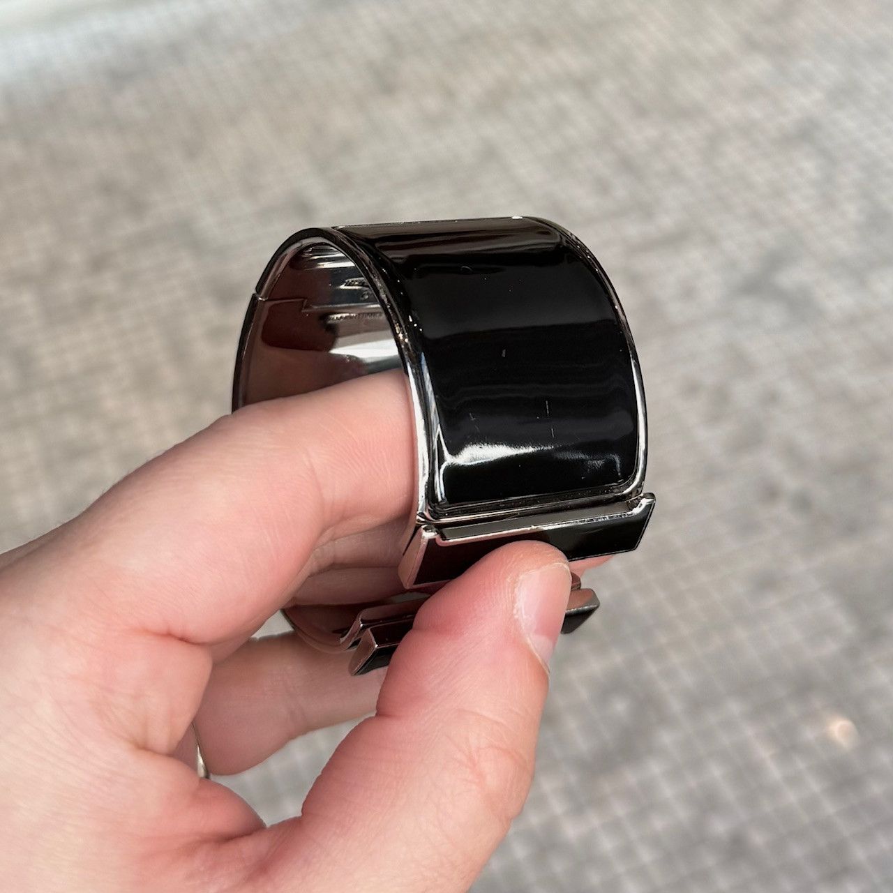 Hermes Hermès Black Enamel Extra Wide Clic Clac H PHW Bracelet Size ONE SIZE - 8 Thumbnail
