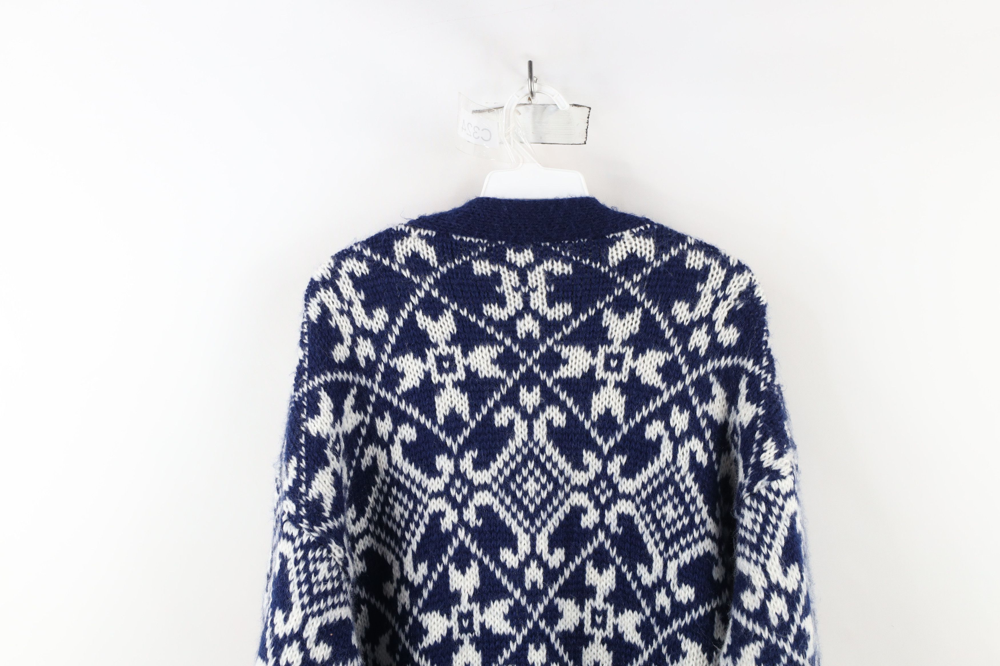 Vintage Vintage 90s Streetwear Crochet Knit Cardigan Sweater Size US L / EU 52-54 / 3 - 12 Thumbnail