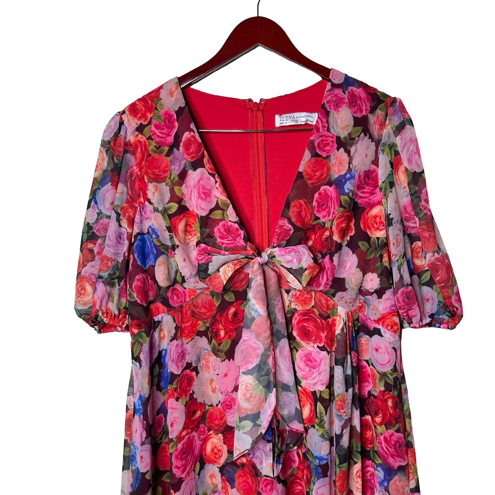 Other Ieena Duggal 55626 Floral Print Chiffon Dress Rose pink 16 Size XXL / US 16-18 / IT 52-54 - 7 Thumbnail